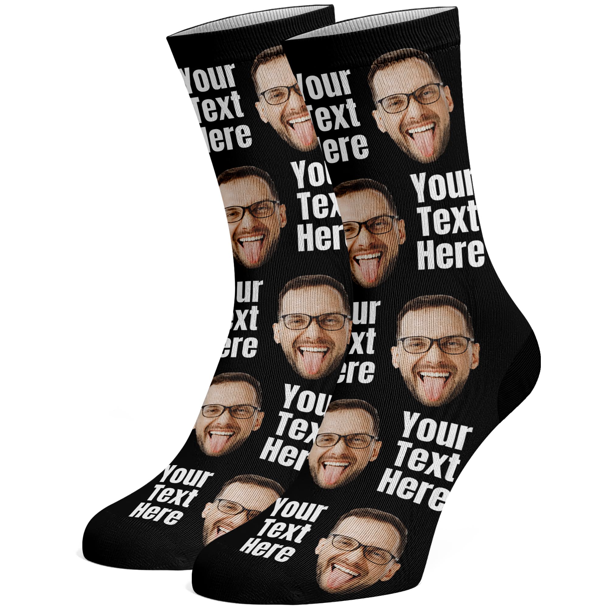 Custom Face Socks - Funny Personalized Socks with Faces for Men & Women - Perfect Gift for Cat & Dog Lovers - Great for Parties, Cosplay & Unique Gifts