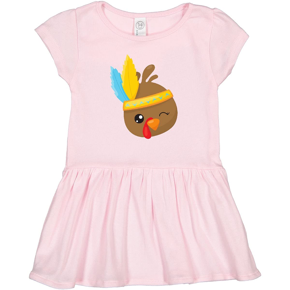 Inktastic Thanksgiving Turkey Toddler Dress - Brown Turkey with Feathers Design for Girls & Boys | Perfect for Holiday Parties, Family Gatherings & Festive Celebrations