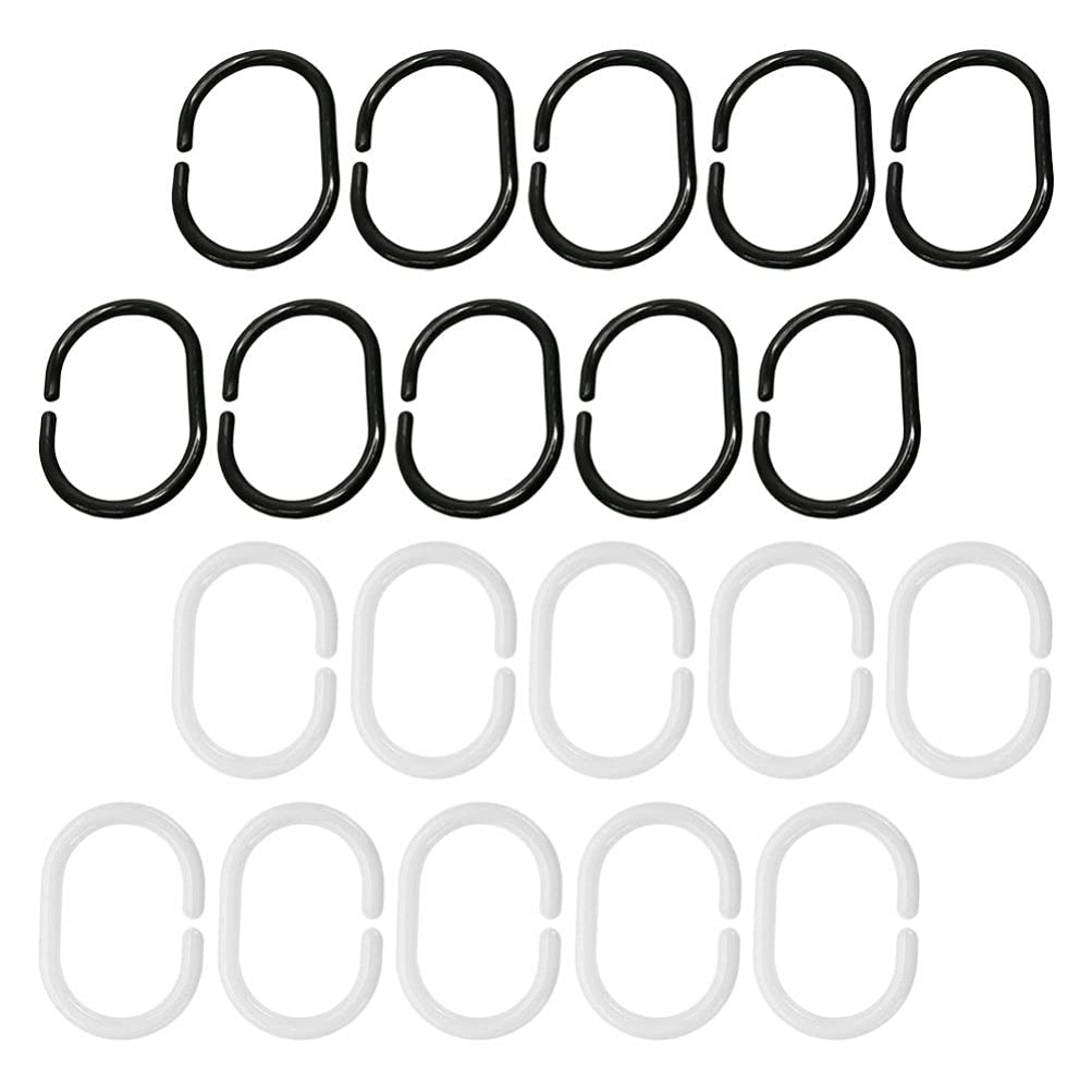 DOITOOL 48Pcs Plastic Shower Curtain Hooks - Heavy Duty Bathroom Shower Rings for Rods, Rustproof & Durable Curtain Hooks - Perfect for Bathroom, Dorm, RV & Home Decor
