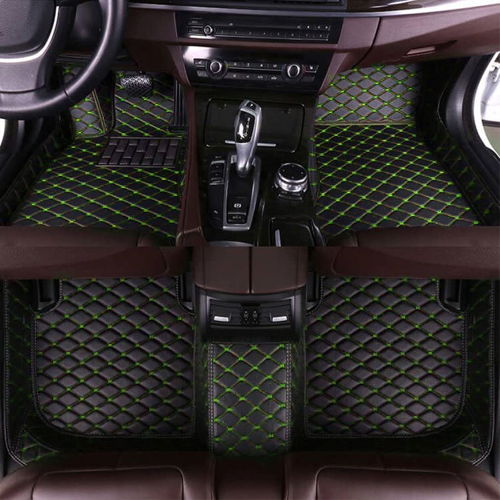 2007-2010 Ford Explorer Sport Trac Custom Fit All-Weather Floor Mats - Heavy Duty Rubber Car Mats with Full Coverage Protection, Black & Green - Perfect for Off-Road, Winter & Everyday Driving Accessories
