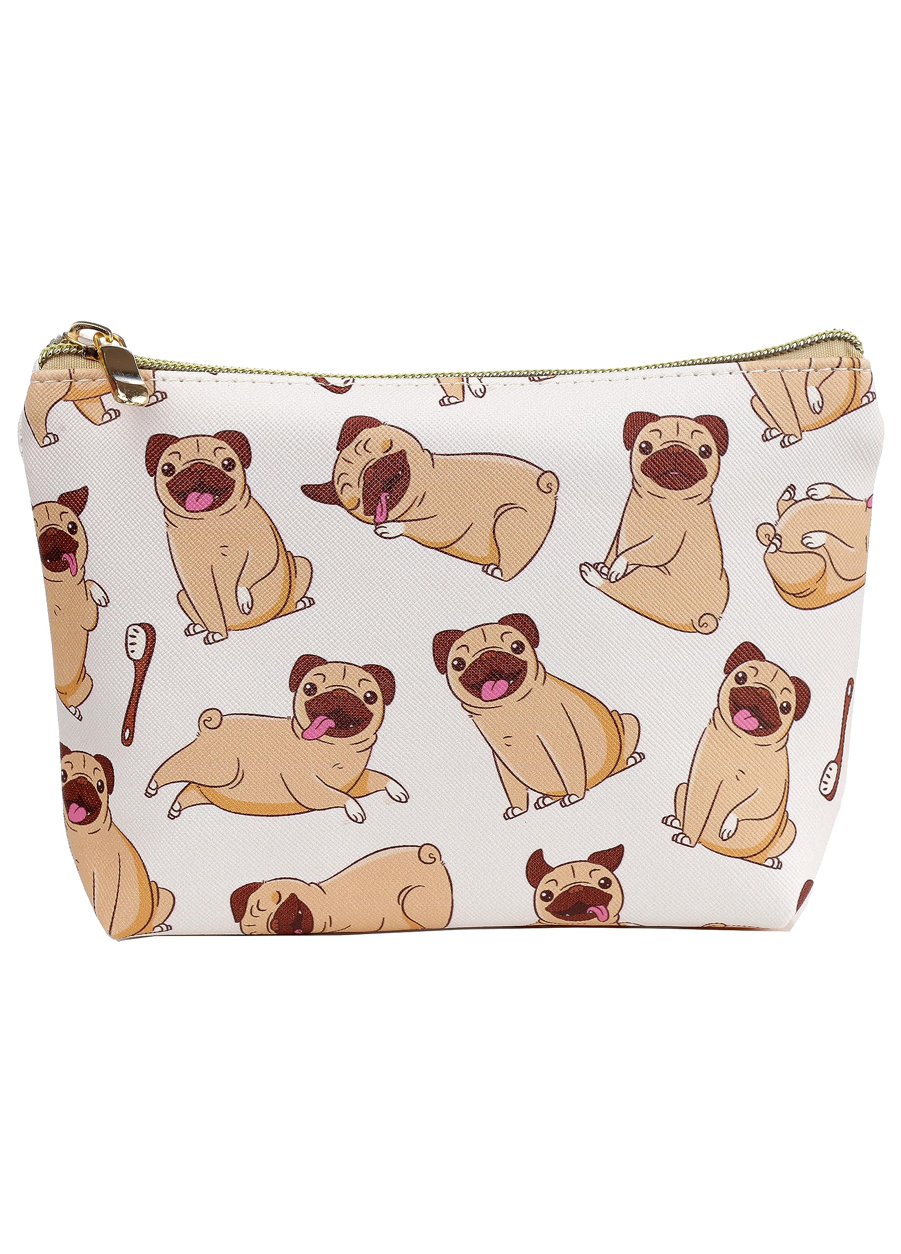 Puckator Mopps Pug Small PVC Toiletry & Makeup Wash Bag for Women, Men & Kids - Waterproof Travel Cosmetic Organizer - Perfect for Vacation, Gym & Daily Essentials Storage