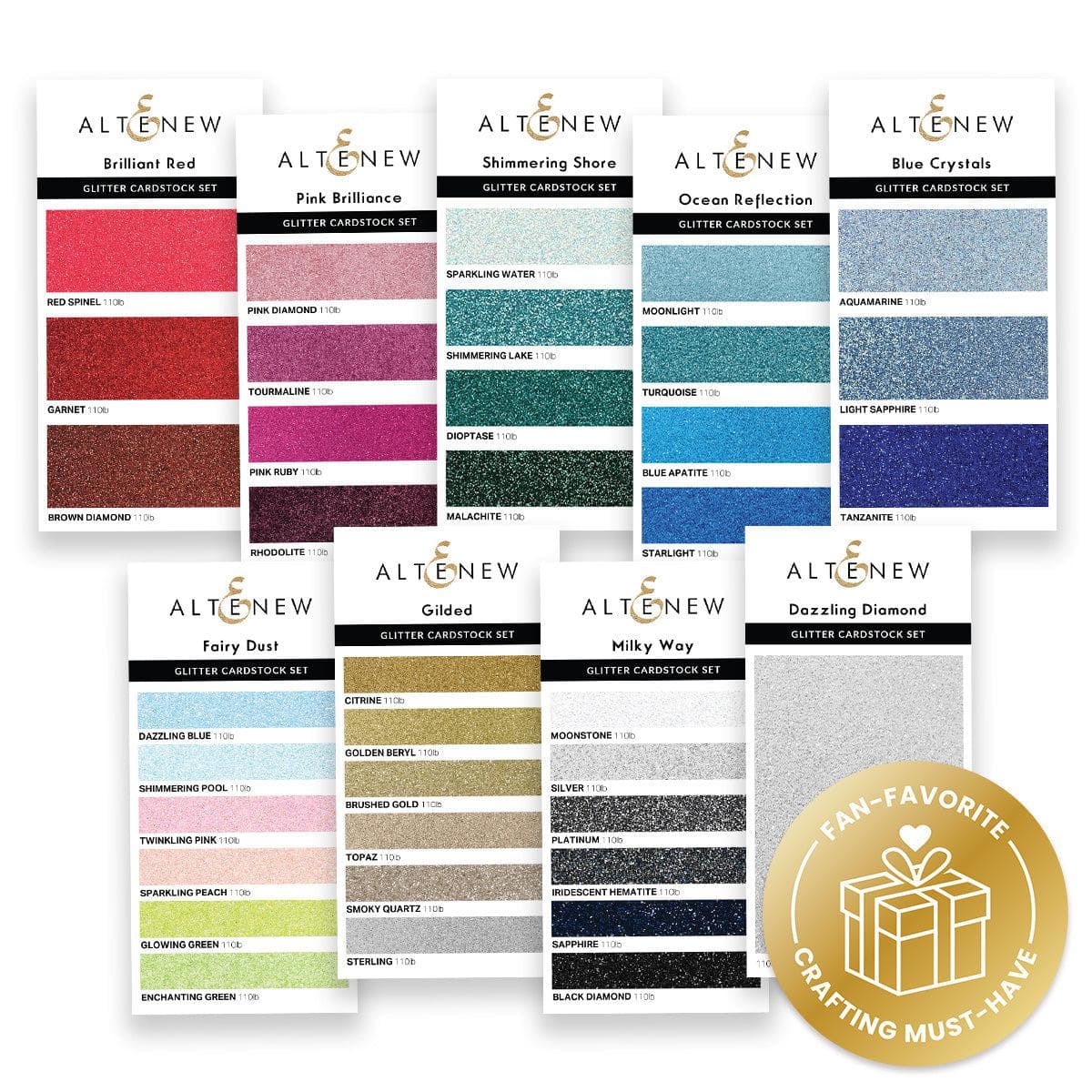 Glitter Gradient Cardstock Bundle - 50 Sheets 12x12 Inch - Premium Scrapbook Paper for DIY Crafts, Card Making, Scrapbooking, Invitations - Perfect for Holiday, Wedding, Birthday Projects
