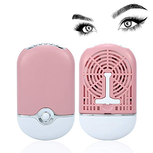 USB Rechargeable Portable Eyelash Blower Dryer Fan - Quick Dry Tool for Eyelash Extensions & Makeup, Mini Cooling Fan with 3 Color Options (Pink) | Perfect for Salons, Home Use & Travel Beauty Essentials