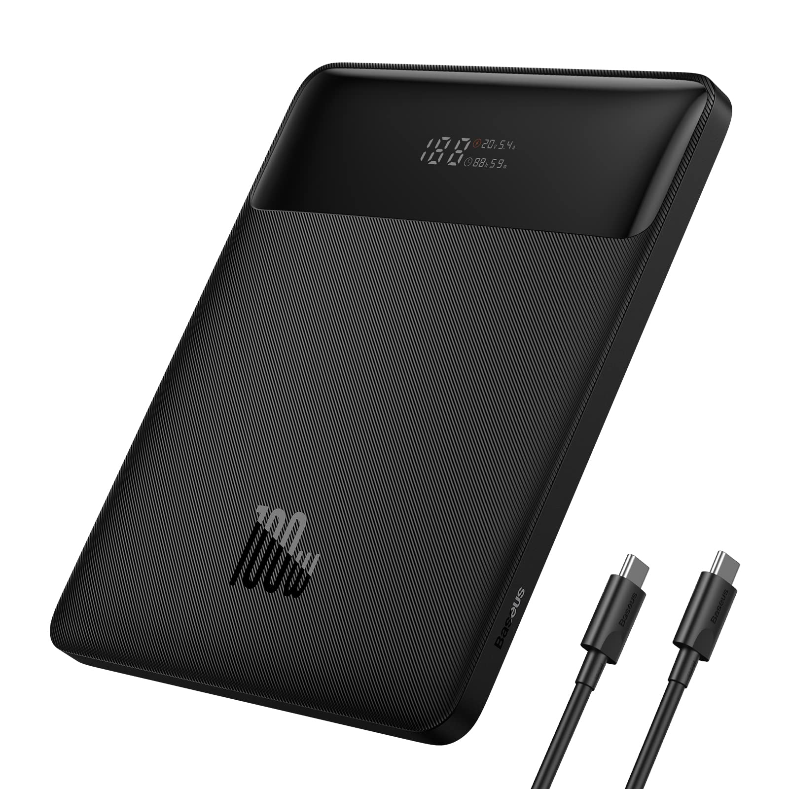 Baseus 100W PD Power Bank 20000mAh - Slim USB C Laptop Portable Charger with QC 4.0 Fast Charging for MacBook Air, Dell, HP, iPad, iPhone 15/14/13, Samsung Galaxy, Nintendo Switch, AirPods - Perfect for Travel, Work & Outdoor Adventures