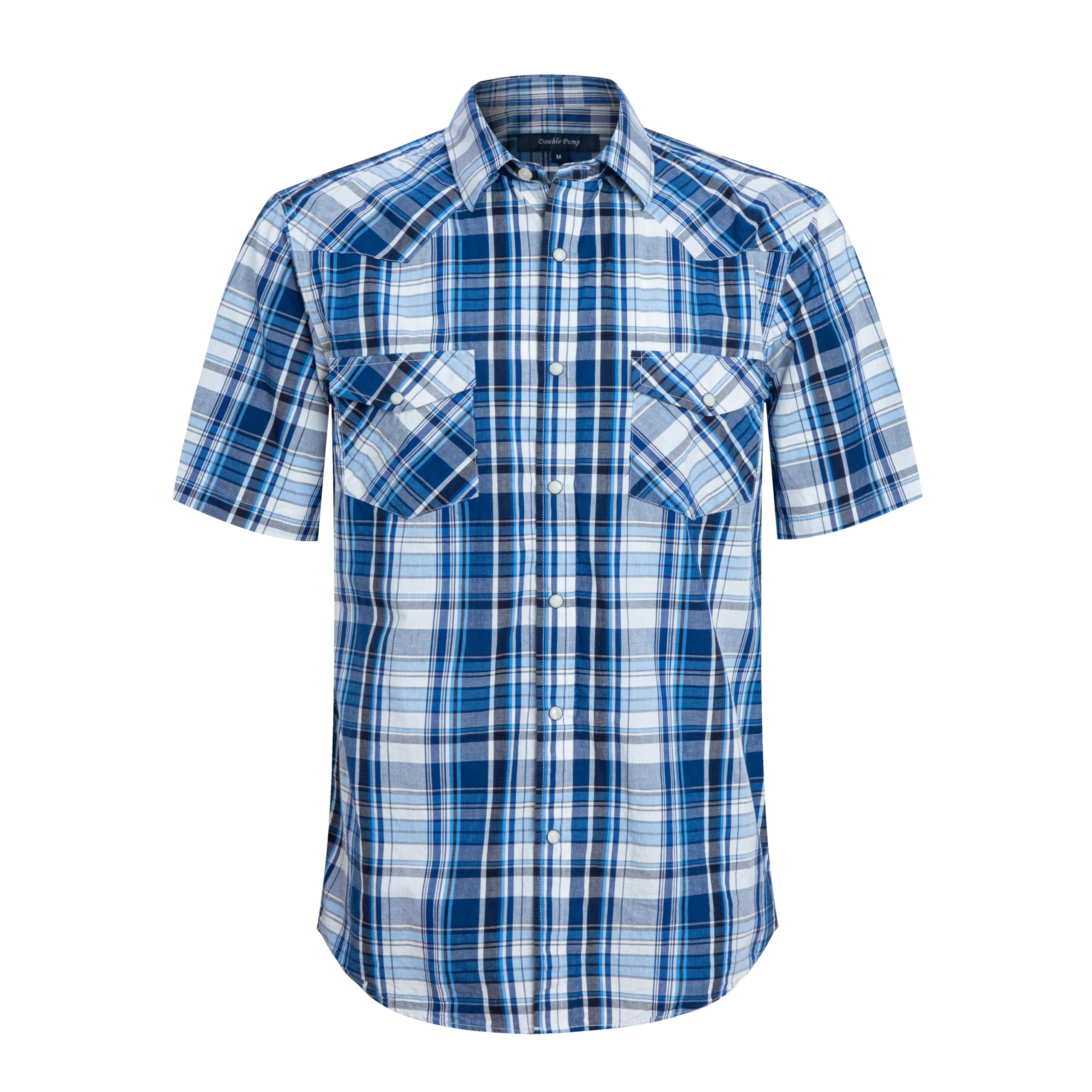 Men's Short Sleeve Western Shirts with Pearl Snap Buttons - Casual Regular Fit Plaid Shirt for Cowboy Style, Country Music Festivals & Outdoor Adventures