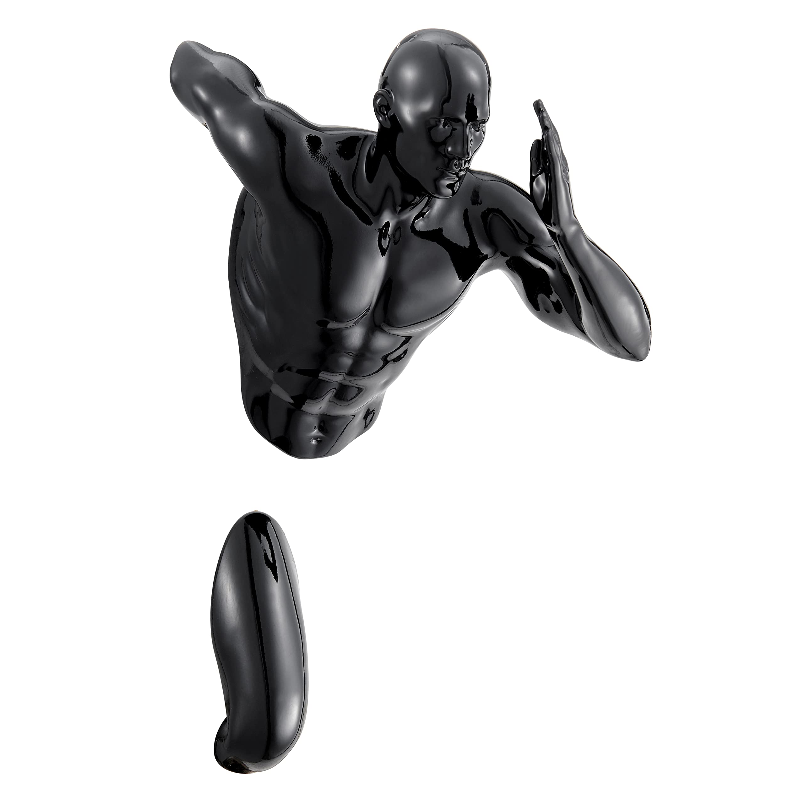Set of 2 or 3 Modern 13 Inch Wall Runner Sculptures - White & Black Home Decor with Mounting Hardware - Perfect for Living Room, Bedroom & Office Wall Art