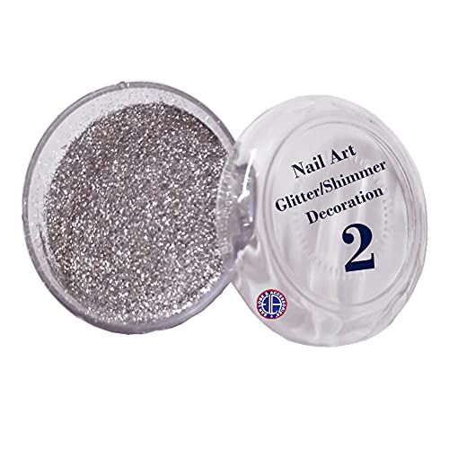Professional Nail Art Glitter - Silver HNo-2 for Ear Lobe & Accessories | Shimmering Cosmetic Glitter for Nail Designs, Jewelry Making & DIY Crafts