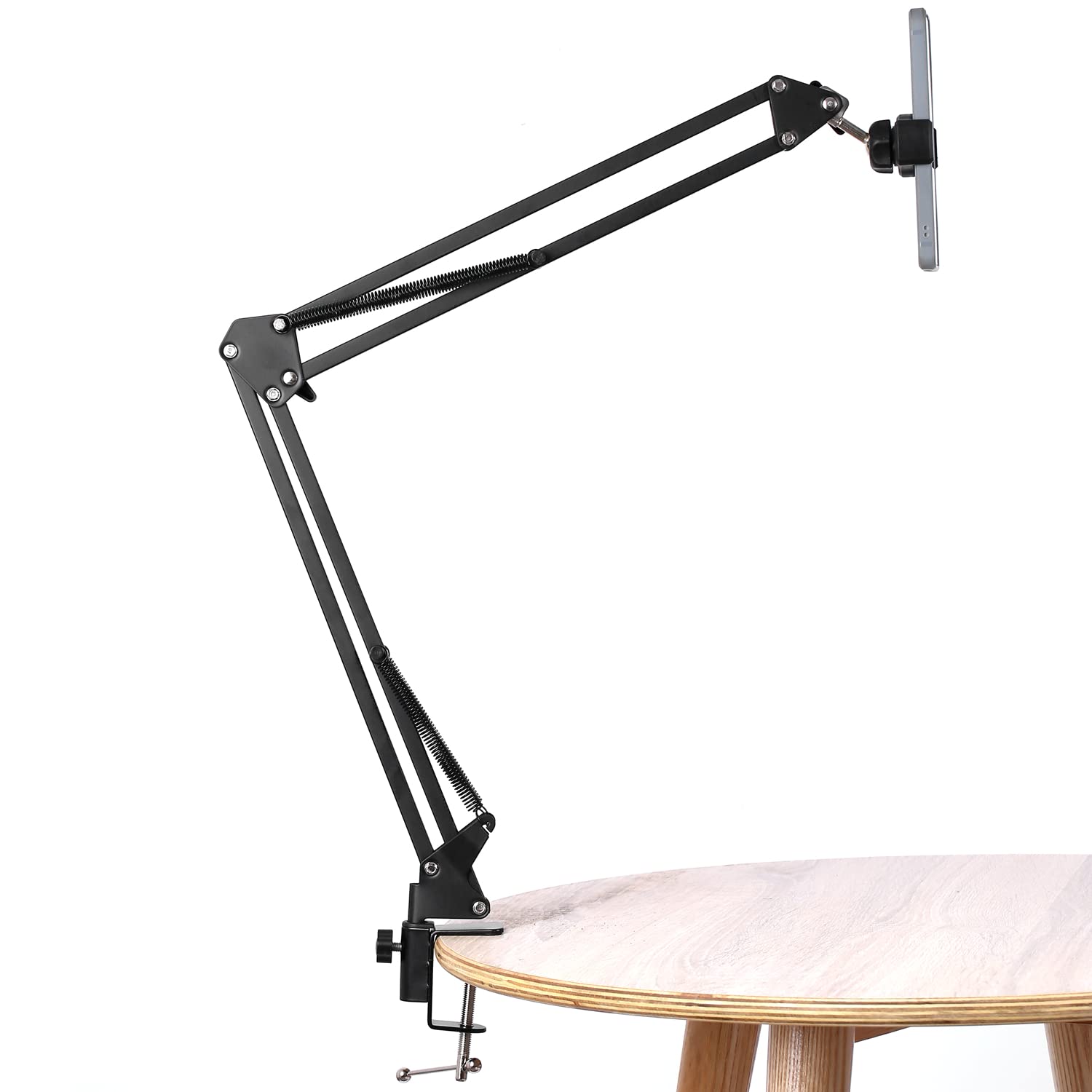 WANBY Adjustable Overhead Phone Stand with 360° Rotation - Flexible Articulating Arm Mount for iPhone, Samsung & All Smartphones - Perfect for Video Calls, Live Streaming & Hands-Free Use