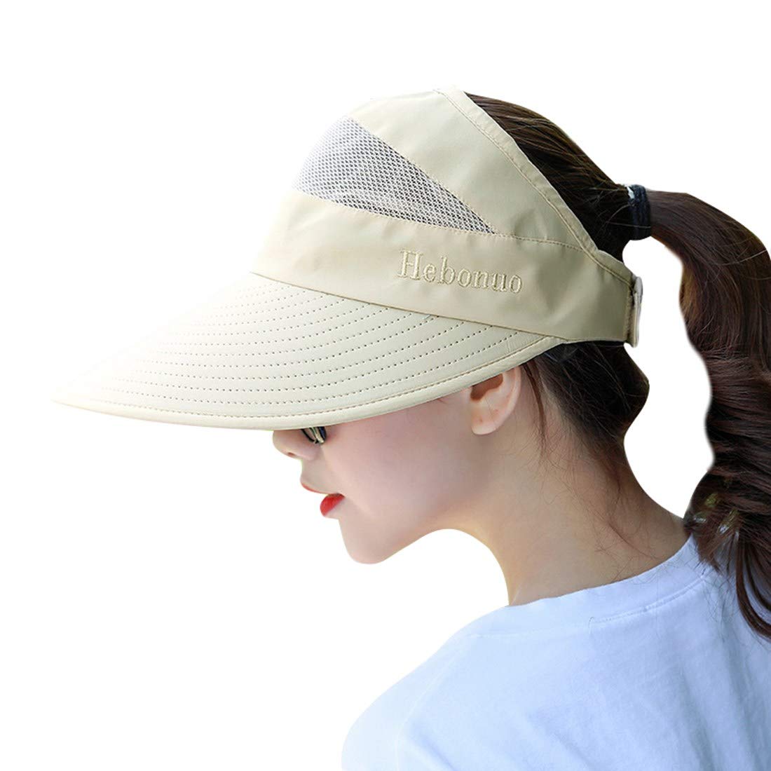 JNKET Women's Wide Brim Sun Hat - UPF 50+ UV Protection, Breathable Summer Sun Visor with Open Top for Outdoor Activities, Beach, Gardening & Travel