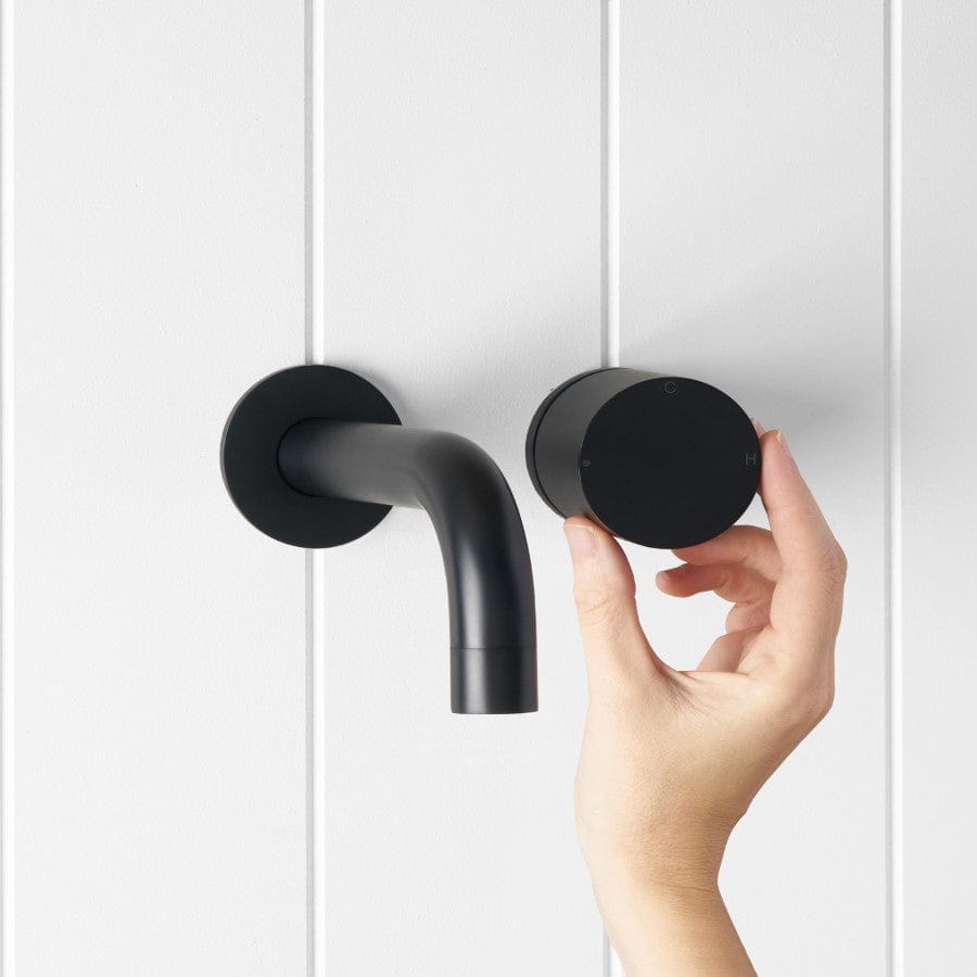 Wall Spout with Progressive Wall Mixer - Matte Black Finish for Modern Bathroom & Kitchen Faucets | Perfect for Home Renovation and Commercial Use