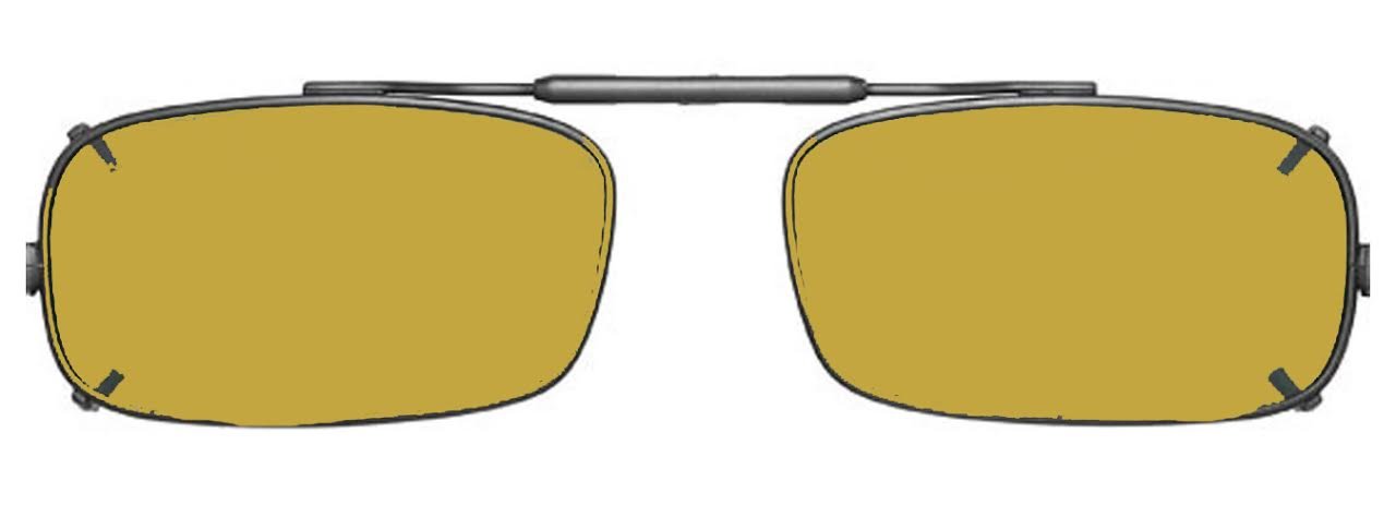 Visionaries Polarized Clip-On Sunglasses for Men & Women - True Rectangular Frame, Gunmetal Finish, 50mm x 28mm Lens Size - UV Protection, Anti-Glare for Driving, Fishing & Outdoor Activities