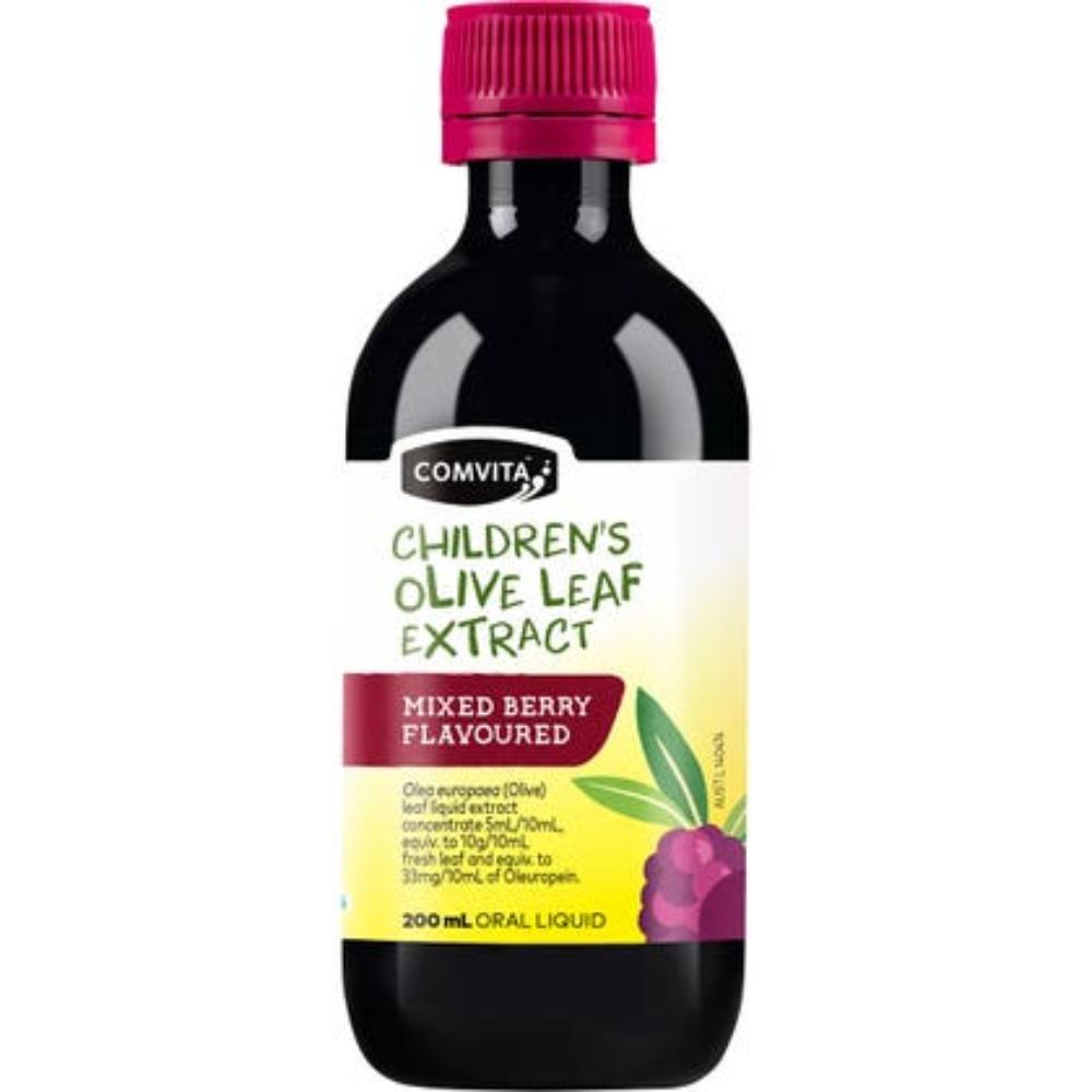 Comvita Olive Leaf Extract for Kids - Mixed Berry Flavor 200ml | Immune Support & Antioxidant Boost | Perfect for School Lunches & Healthy Snacks