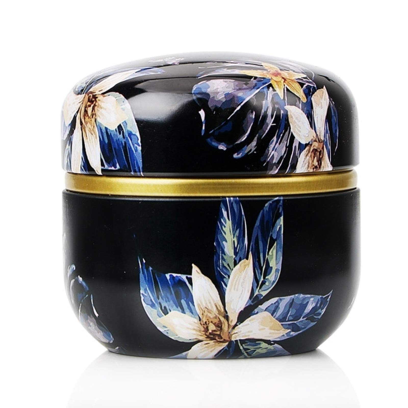 Premium Moshan Blossom Tea Tin Storage Box - Airtight Alloy Tea Caddy for Matcha, Coffee Powder & Loose Leaf Tea | Elegant Round Container for Kitchen Pantry, Office or Gift Giving