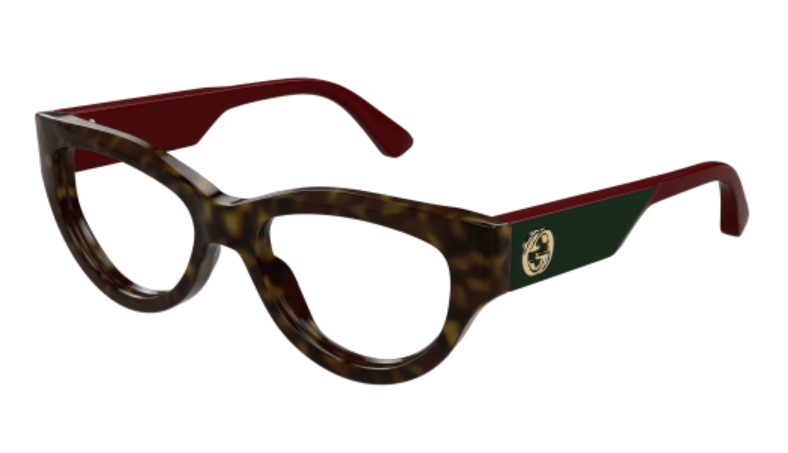 Gucci GG1665O 006 Havana/Red Cat Eye Women's Eyeglasses - Stylish Designer Frames for Women, Perfect for Work, Date Night & Fashion Accessories