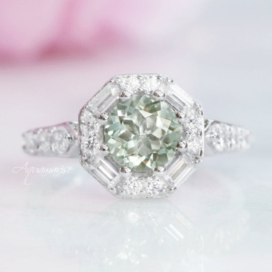 Hexagon Green Amethyst Ring for Women - 925 Sterling Silver Jewelry, Elegant Birthstone Gift for Her | Perfect for Anniversary, Birthday & Special Occasions