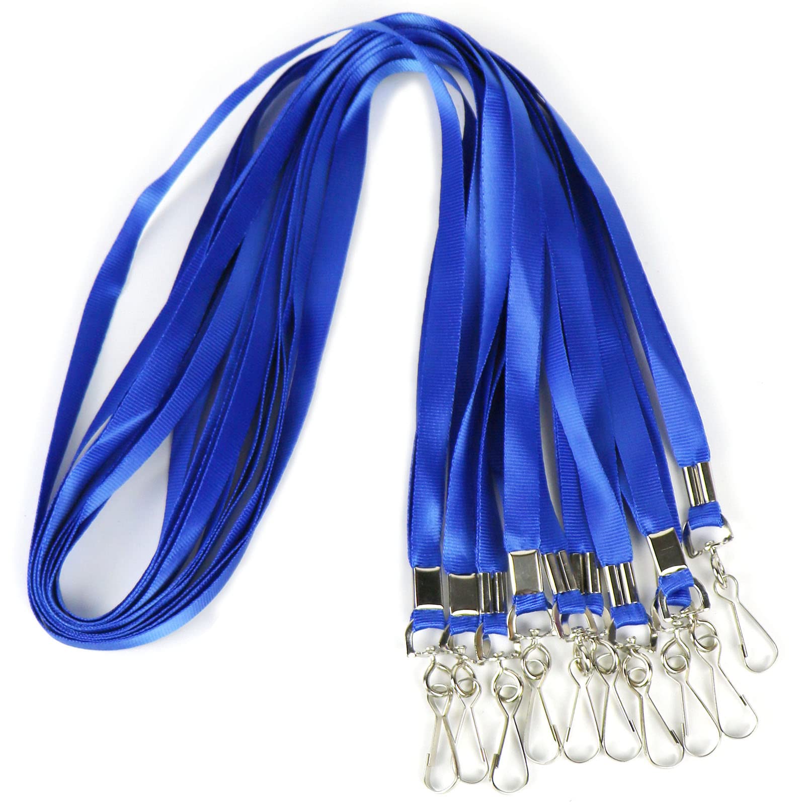 Bulk Kids Blue Lanyards for ID Badges - 50Pcs for School & Events