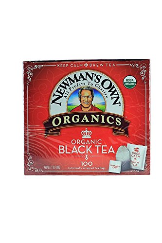 Newman's Own Organic Black Tea Bags - 100 Count (Pack of 5) | Premium Loose Leaf Tea for Hot & Iced Tea | Perfect for Home, Office, or Gifts