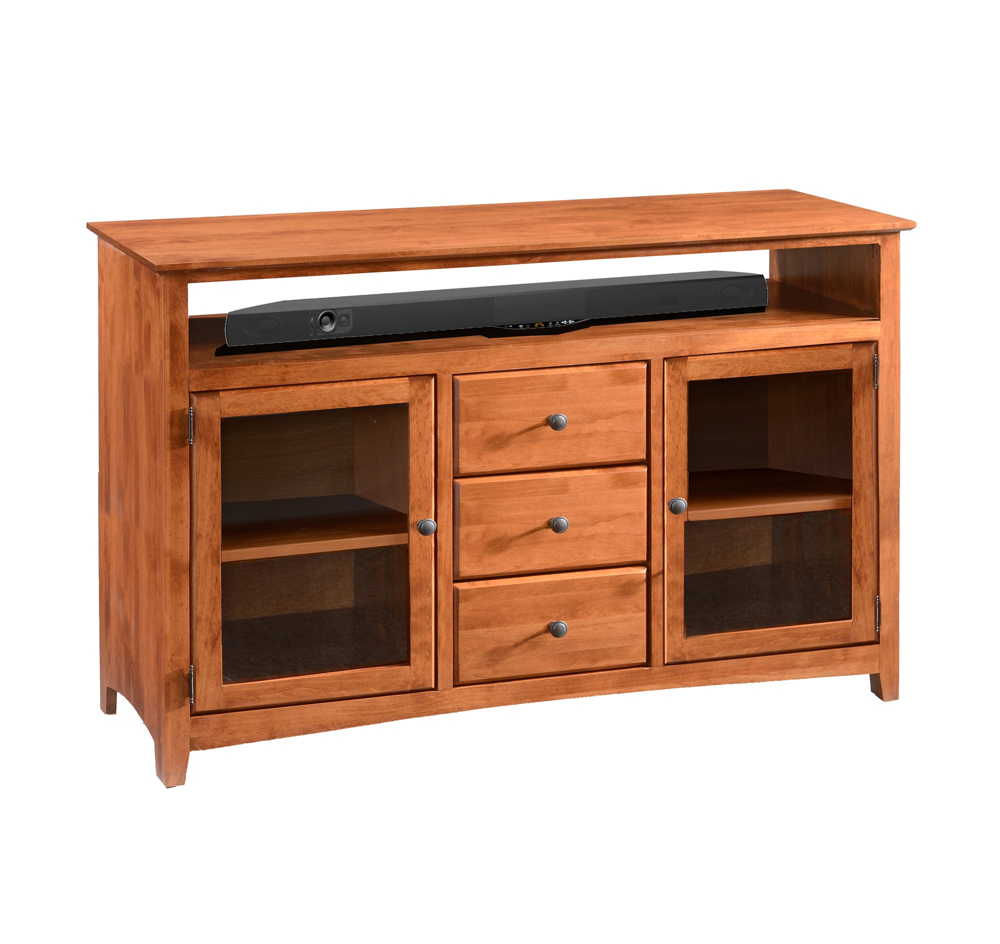 Modern Alder Wood Shaker Style Tall TV Stand with Storage - Perfect for Living Room, Bedroom & Home Theater Entertainment Centers