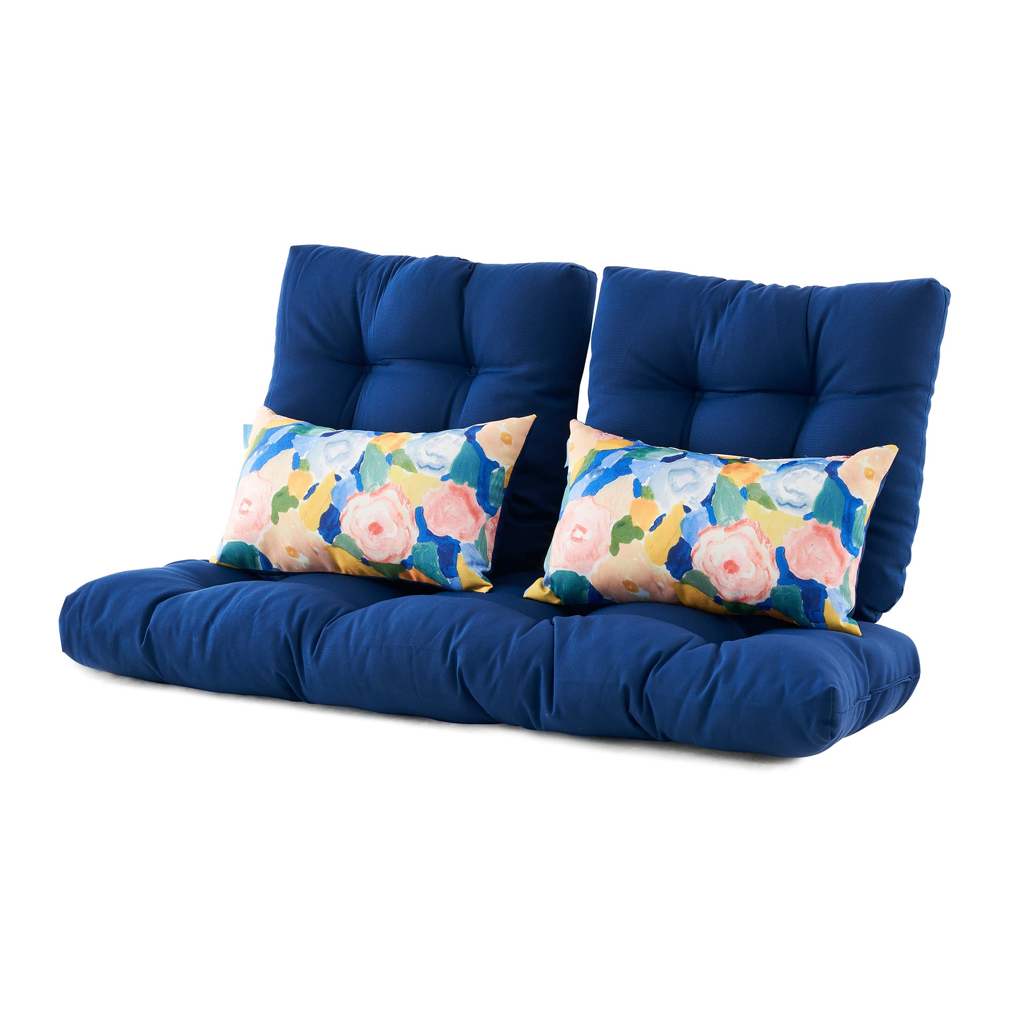 **ARTPLAN All-Weather Outdoor Cushions Set of 5 – Waterproof Loveseat & Bench Cushions with Tufted Design for Patio, Garden, and Poolside Furniture – Perfect for Relaxing Outdoors**