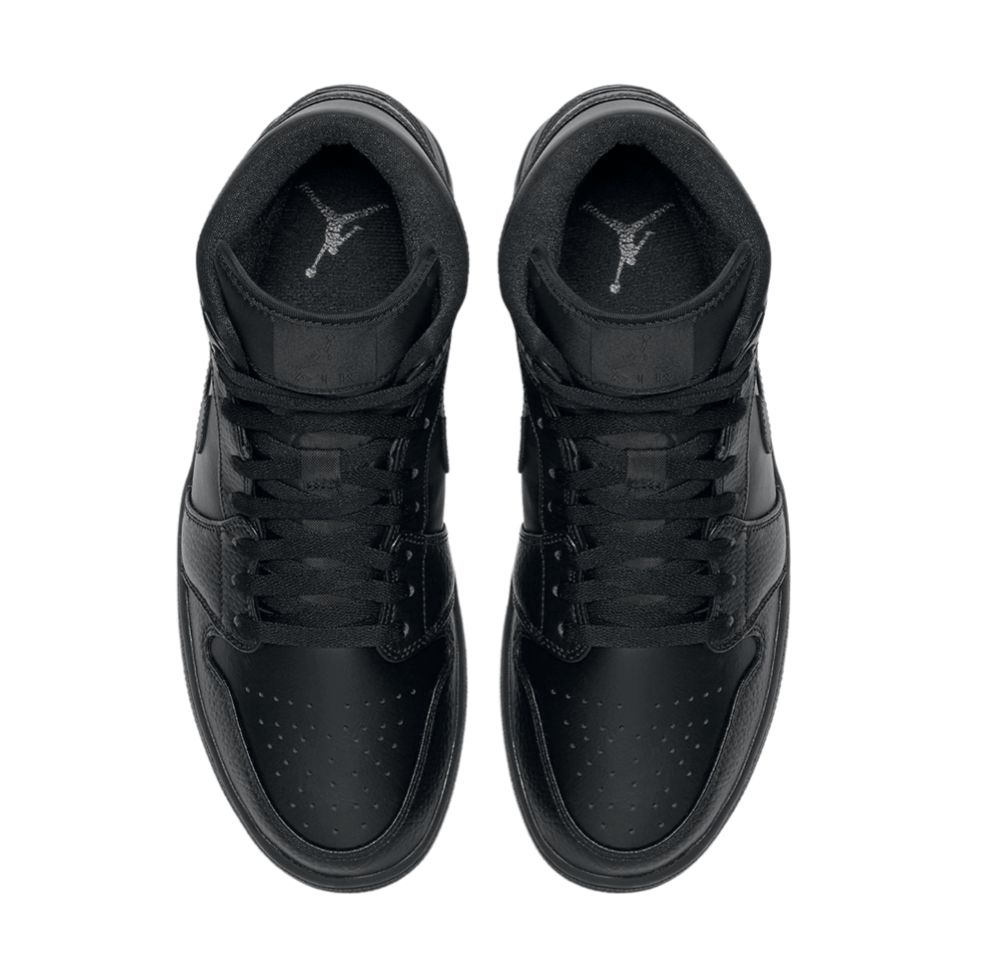 Air Jordan 1 Mid Triple Black Men's Basketball Shoes - Stylish Sneakers for Casual Wear, Street Fashion & Sports