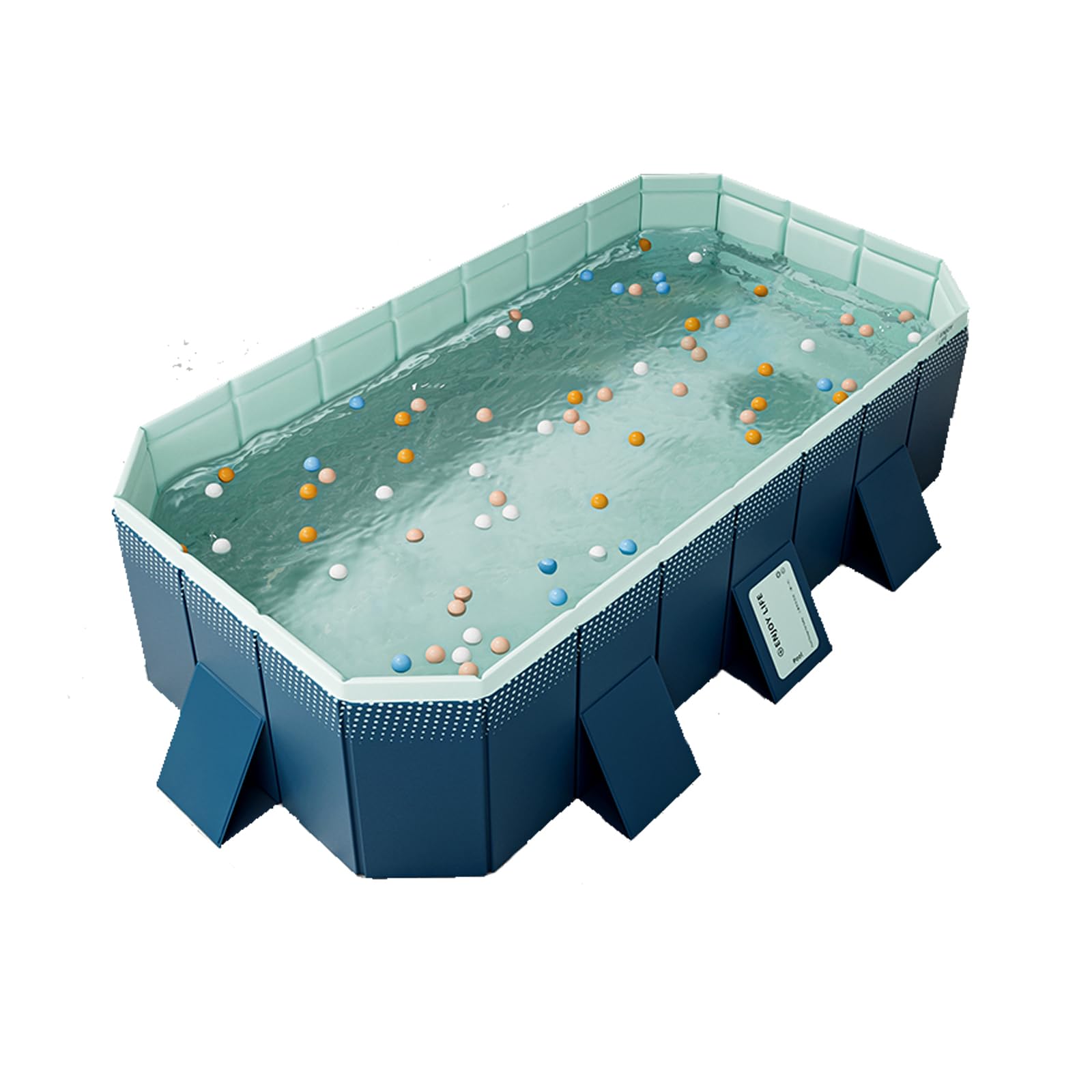 Foldable Above Ground Swimming Pool for Adults & Dogs - Non-Inflatable Outdoor Backyard Pool (116.1