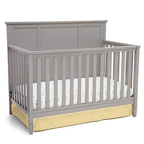 Delta Children Easton 4-in-1 Convertible Baby Crib - GREENGUARD Gold Certified, Non-Toxic, Grey - Safe Nursery Crib for Newborns to Toddlers, Perfect for Modern Nurseries & Daycare Centers