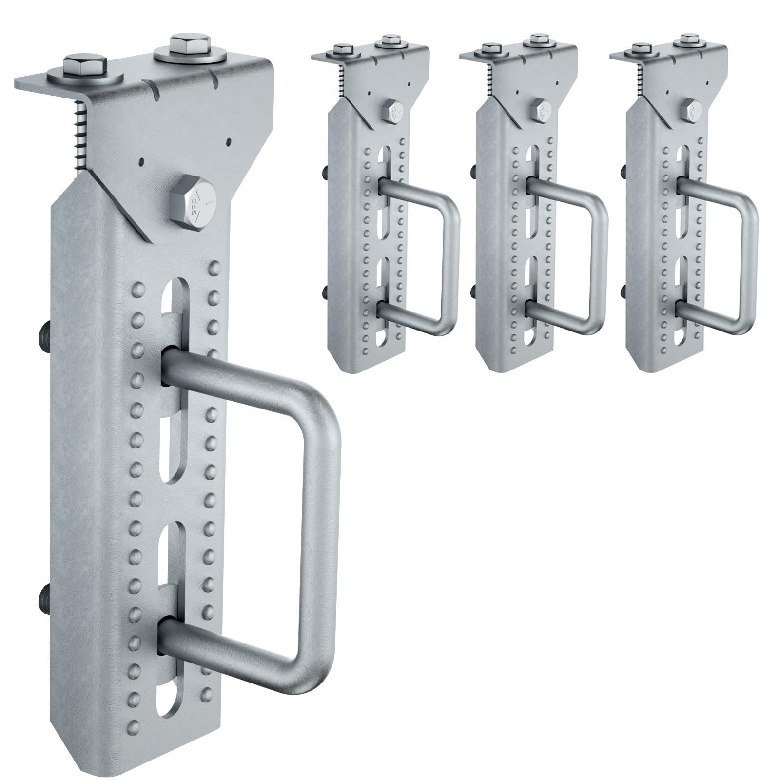 Galvanized Swivel Top Boat Trailer Bunk Bracket Kit with Hardware (4-Pack) - Heavy Duty Marine Grade Brackets for Boat Trailer Crossmembers - Perfect for Saltwater & Freshwater Boating, Dock Loading & Trailering