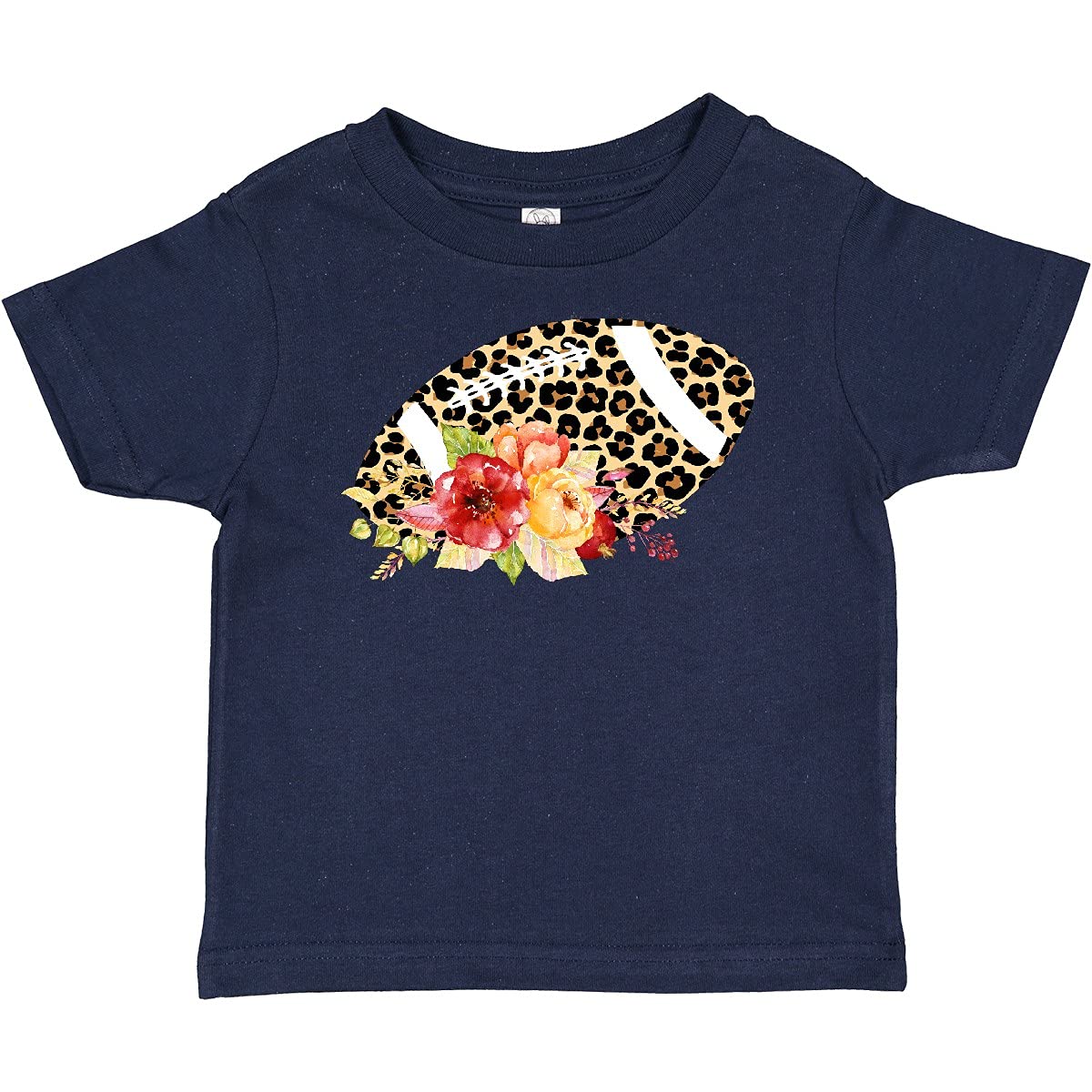 Football with Flowers and Leopard Spots Baby T-Shirt | Cute Printed Cotton Tee for Toddlers & Infants | Perfect for Playdates, Birthday Parties & Family Photos