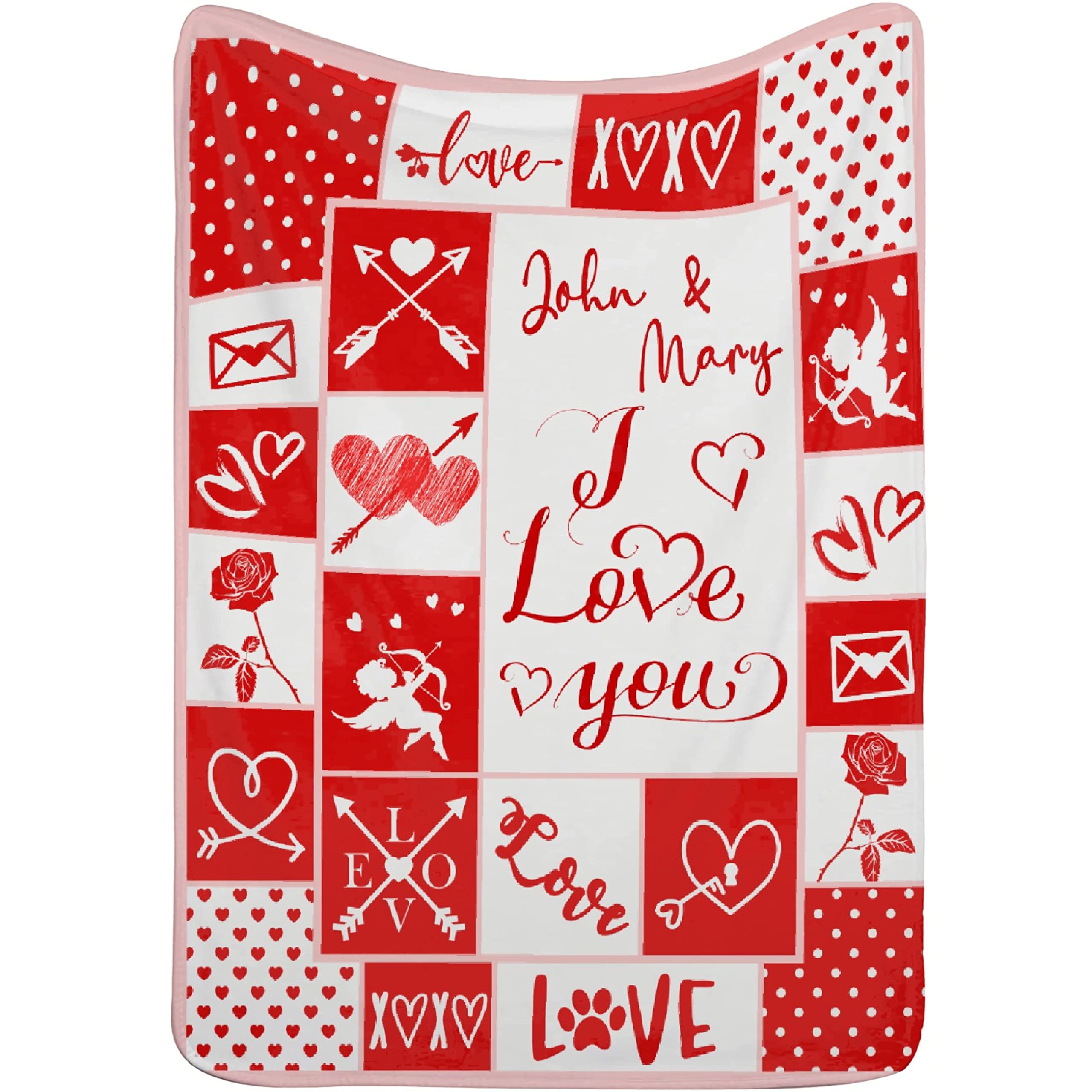Personalized Lover Name Custom Photo Fleece Blanket - Soft Flannel Throw Blanket with Picture & Text - Best Gift for Kids, Family & Friends (90