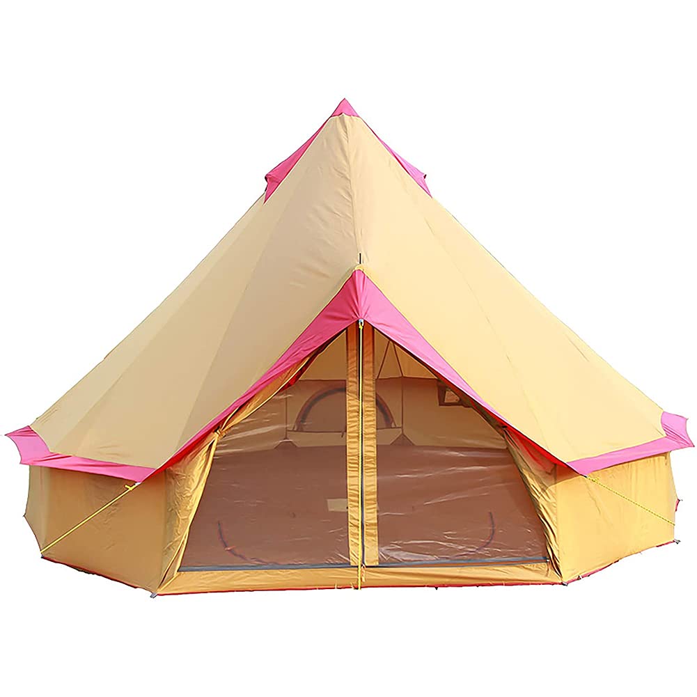 4-Season Waterproof Camping Yurt Tent - 4m Large Bell Tent for 3-10 Persons | Durable Polyester Pyramid Shelter for Outdoor Adventures, Festivals & Leisure Camping