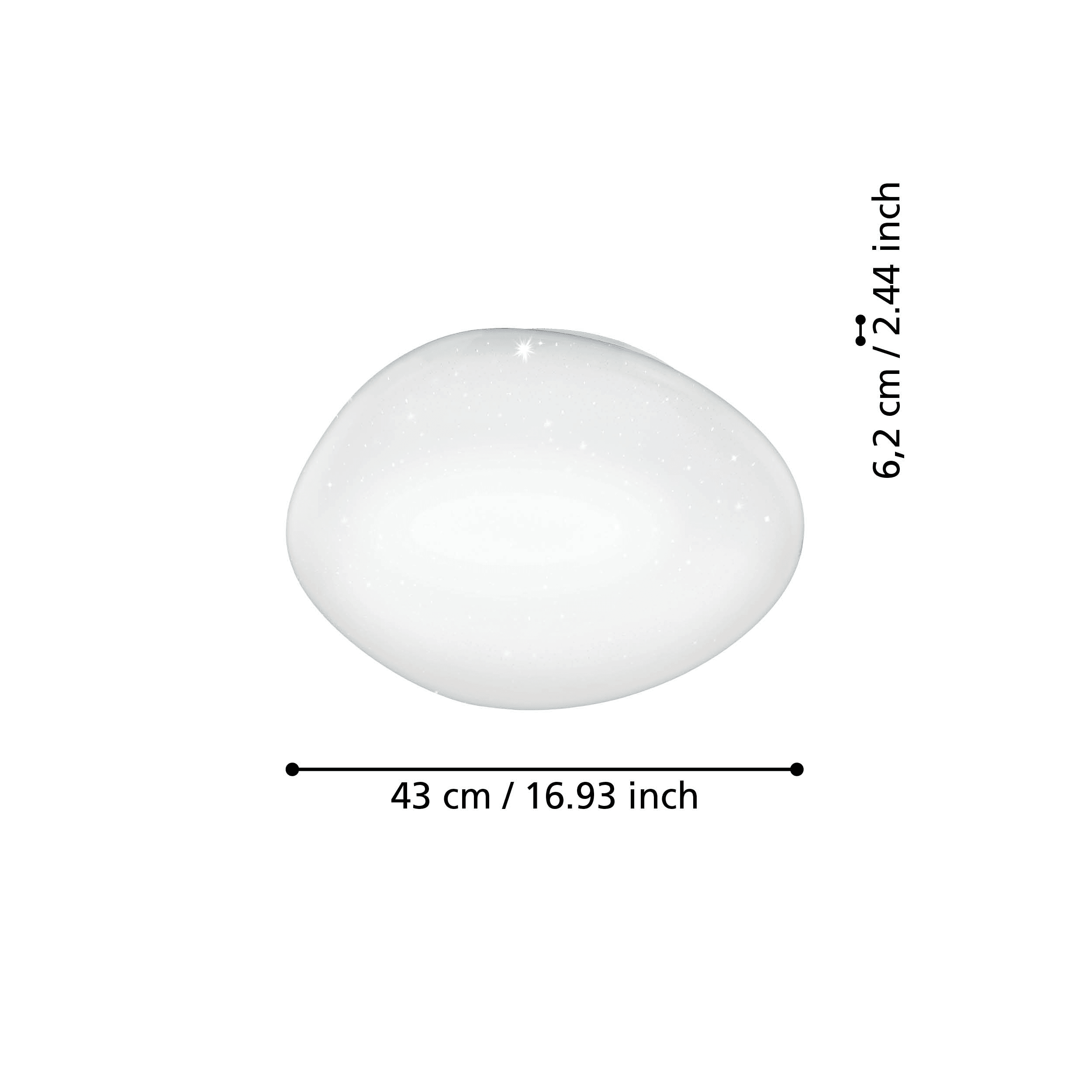 Eglo Connect Sileras Z Smart LED Pebble Shaped Ceiling Flush Mount Light 43cm - Modern Smart Home Lighting for Living Room, Bedroom & Kitchen