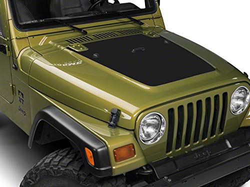Matte Black SEC10 Hood Decal for 1997-2006 Jeep Wrangler TJ - Durable Vinyl Sticker for Off-Road & Custom Car Decoration