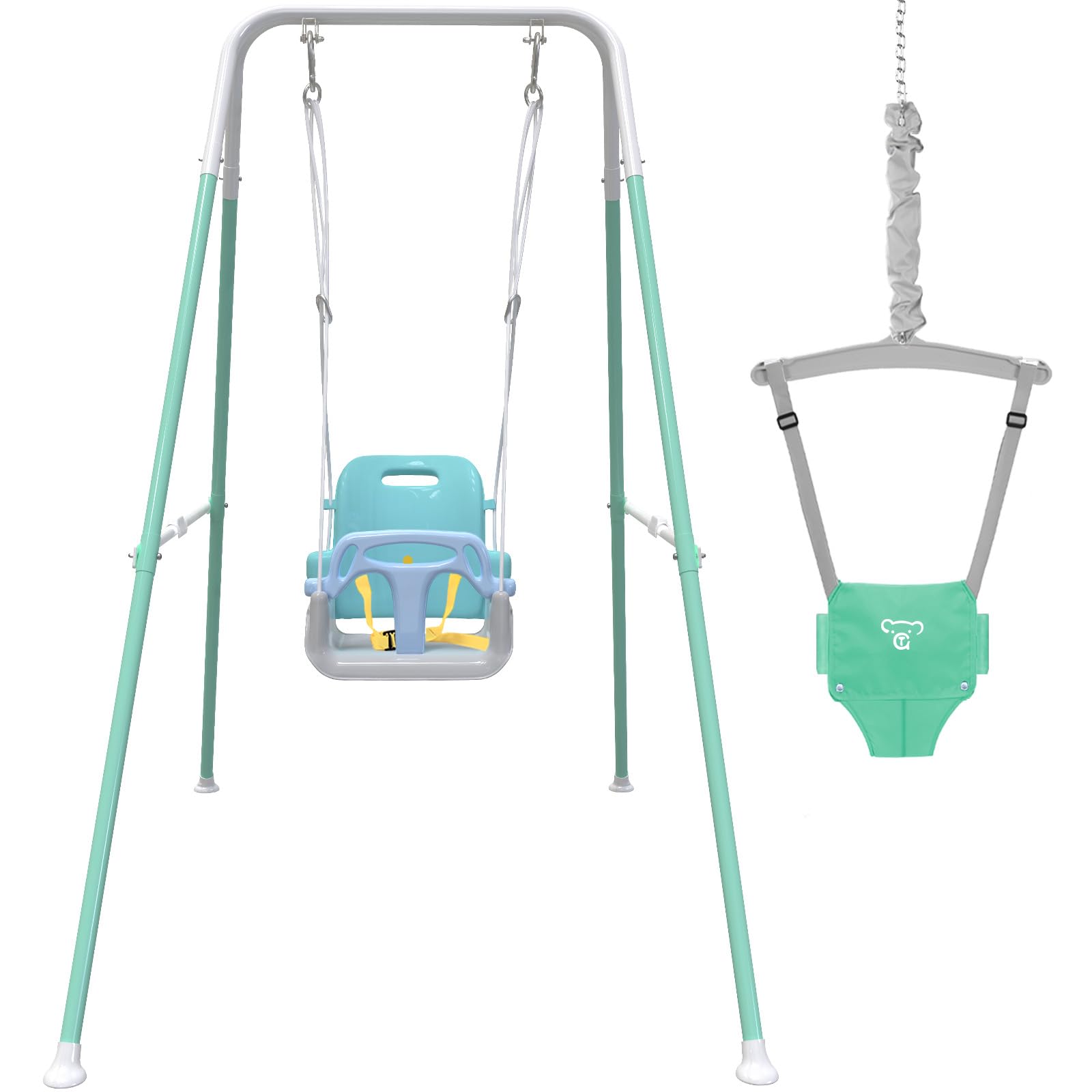 **Taleco Gear 2-in-1 Toddler Swing & Baby Jumper with 4 Sandbags for Stability – Foldable Indoor/Outdoor Baby Swing – Easy Installation & Storage – Perfect for Backyards, Parks & Playrooms**