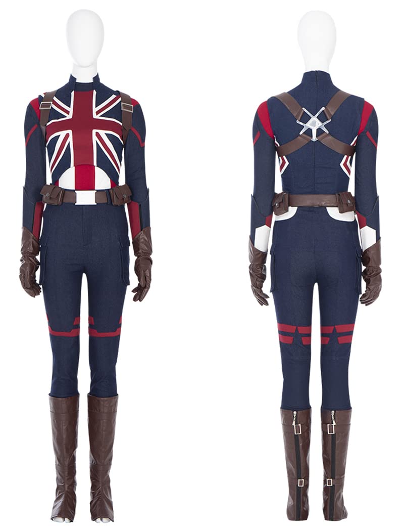 Captain Carter Costume for Women & Kids - Peggy Carter Cosplay Battle Suit | Halloween Party, Comic Con & Cosplay Events | Marvel Avengers Inspired Outfit