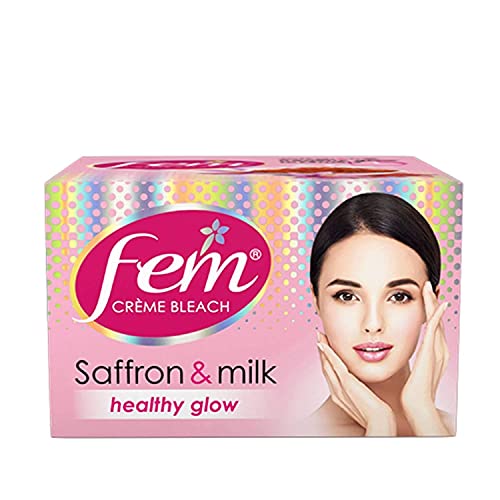 Fem Fairness Saffron & Milk Creme Bleach 314g - Advanced Skin Brightening Cream for Face & Body | Enriched with Natural Saffron & Milk Extracts | Paraben-Free, Silicone-Free, Ammonia-Free Formula | Perfect for Bridal Glow, Evening Skin Tone & Special Occasion Prep
