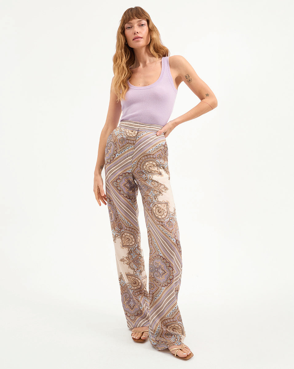 Premium Grigore Silk Pants for Women - Soft & Comfortable High-Waisted Lounge Pants - Elegant Sleepwear & Home Wear - Perfect for Yoga, Meditation & Relaxation