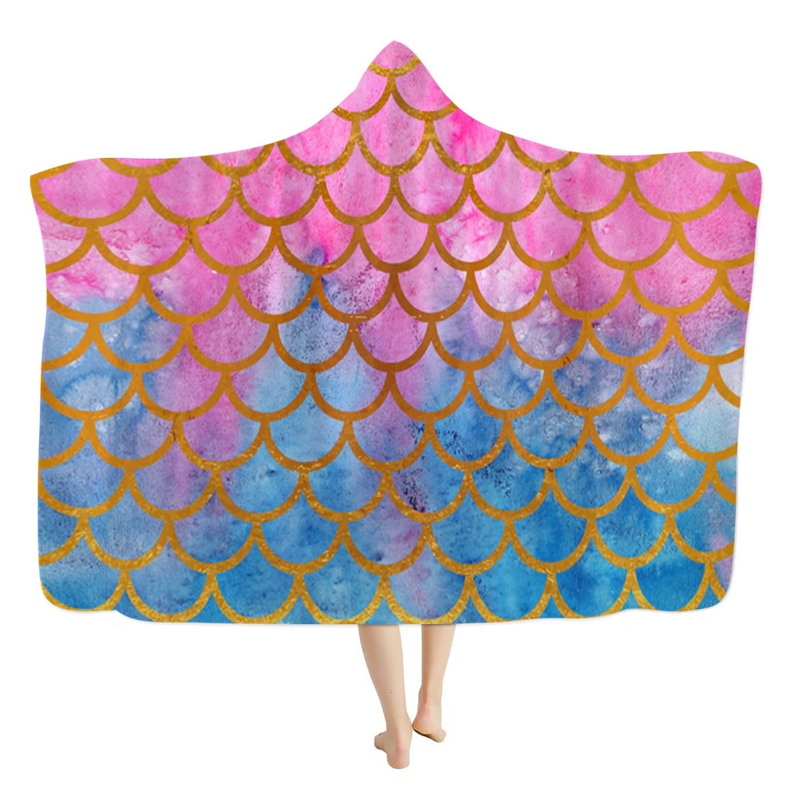 Cozy Wearable Blanket with Hood for Women - Soft Fleece Sofa Throw Blanket for Lounge, Netflix, Reading & Outdoor Use
