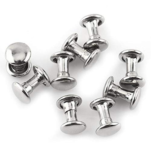 Zerodis 100 PCS Silver Double Cap Rivet Studs for Leather Craft, DIY Repairs, Bag Making, Shoes Accessories, Jeans Decorations & Metal Hardware Projects