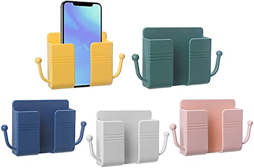 HHXKJ 5-Pack Wall Mounted Storage Organizer - Self Adhesive Multi-Purpose Wall Storage Box for Remote Control, Phone Charger & Home Organization - Perfect for Bedroom, Kitchen & Office Use