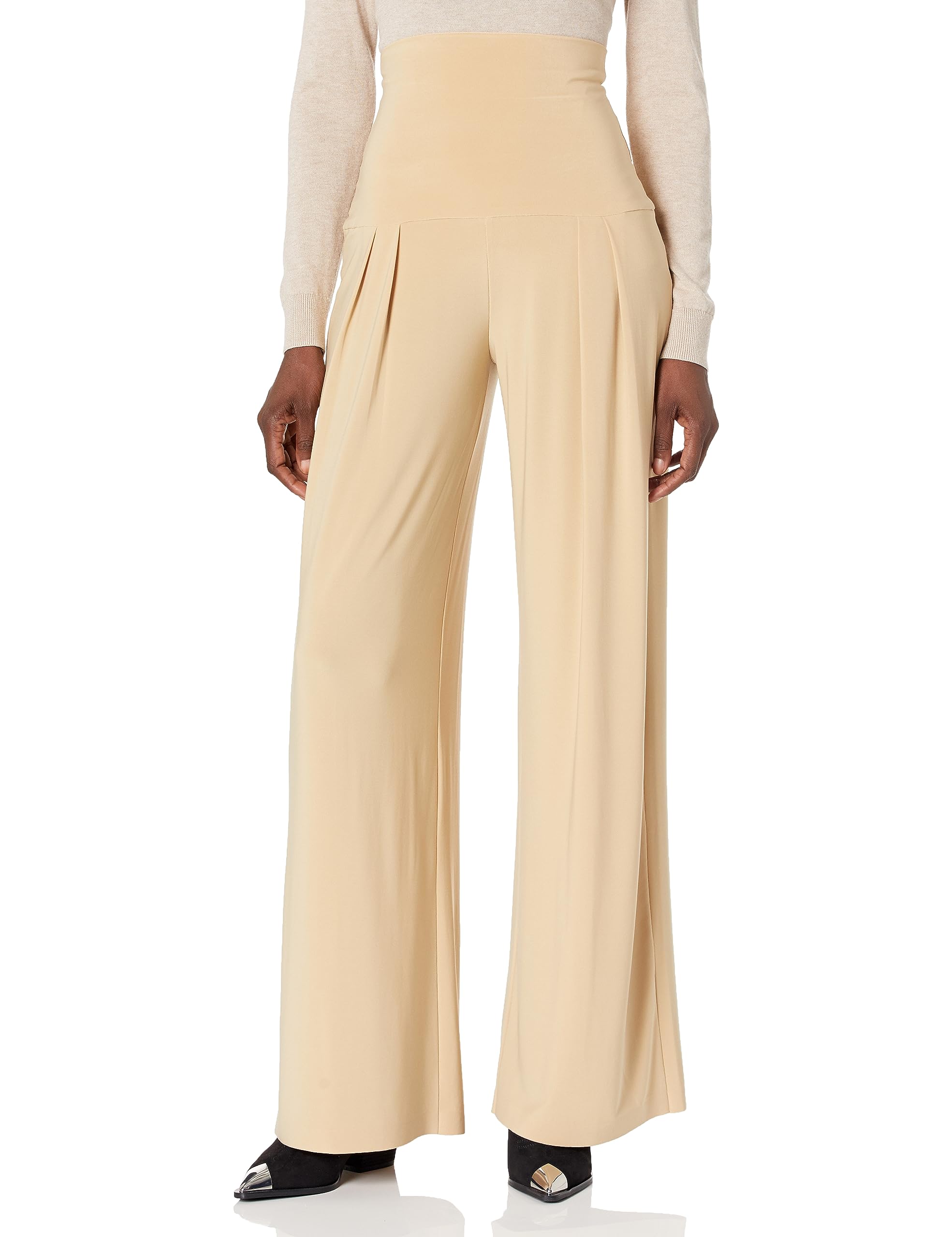 Norma Kamali Women's High Waist Pleated Trousers - Office Pants, Business Casual Workwear & Travel Outfits for Professional Women
