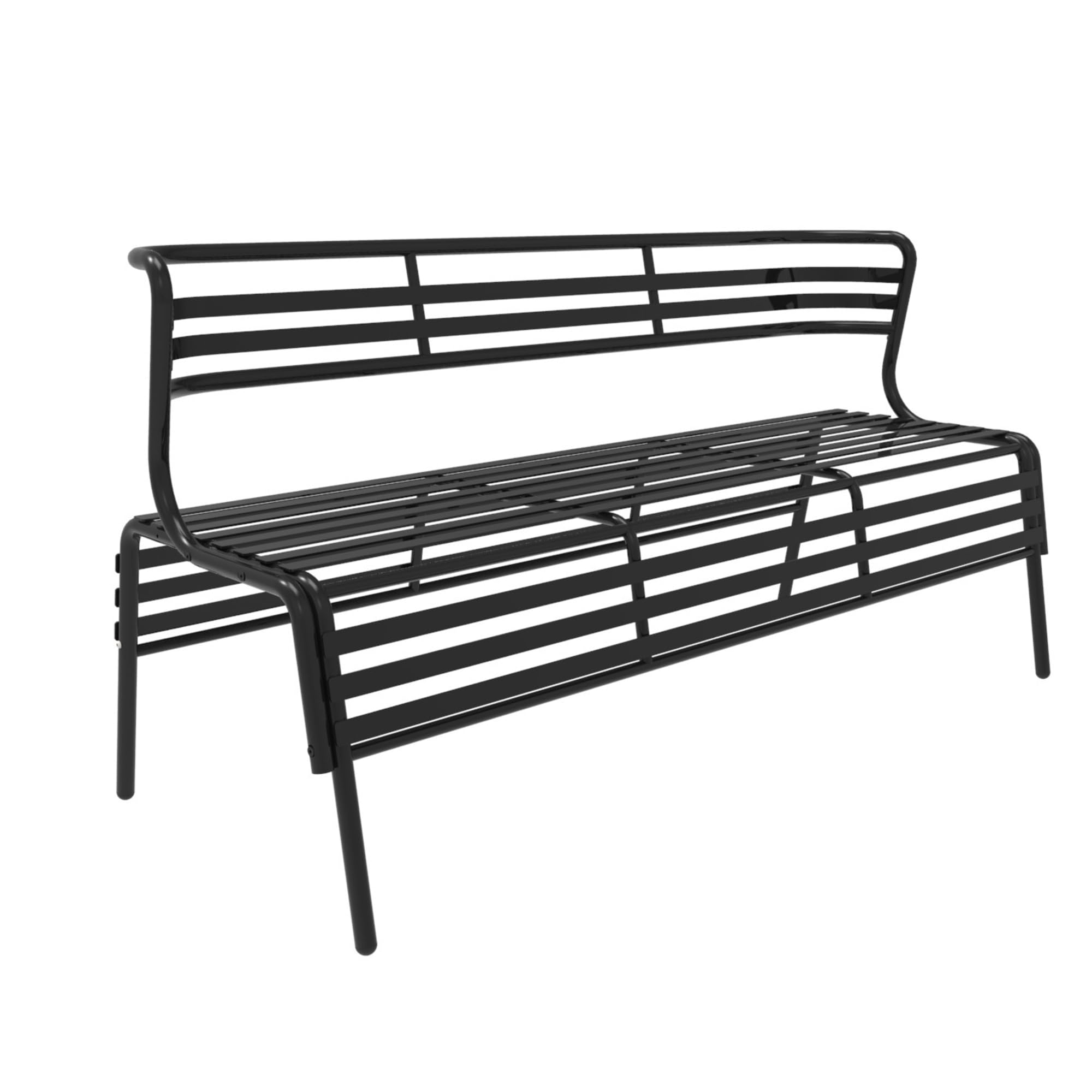 Safco Products 4368BL CoGo Outdoor Bench, Black - Durable All-Weather Park Bench for Gardens, Patios & Public Spaces