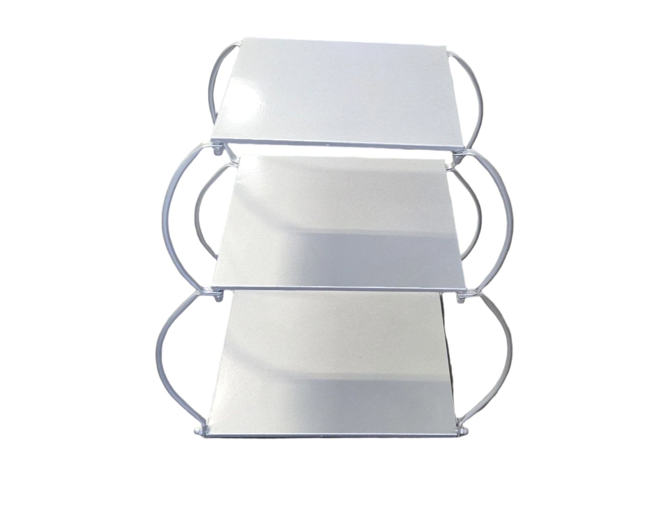 3-Tier Silver Metal Stand - 21.5 Inch Height for Kitchen, Bathroom, or Office Organization | Space-Saving Storage Shelf for Spices, Cosmetics, or Office Supplies