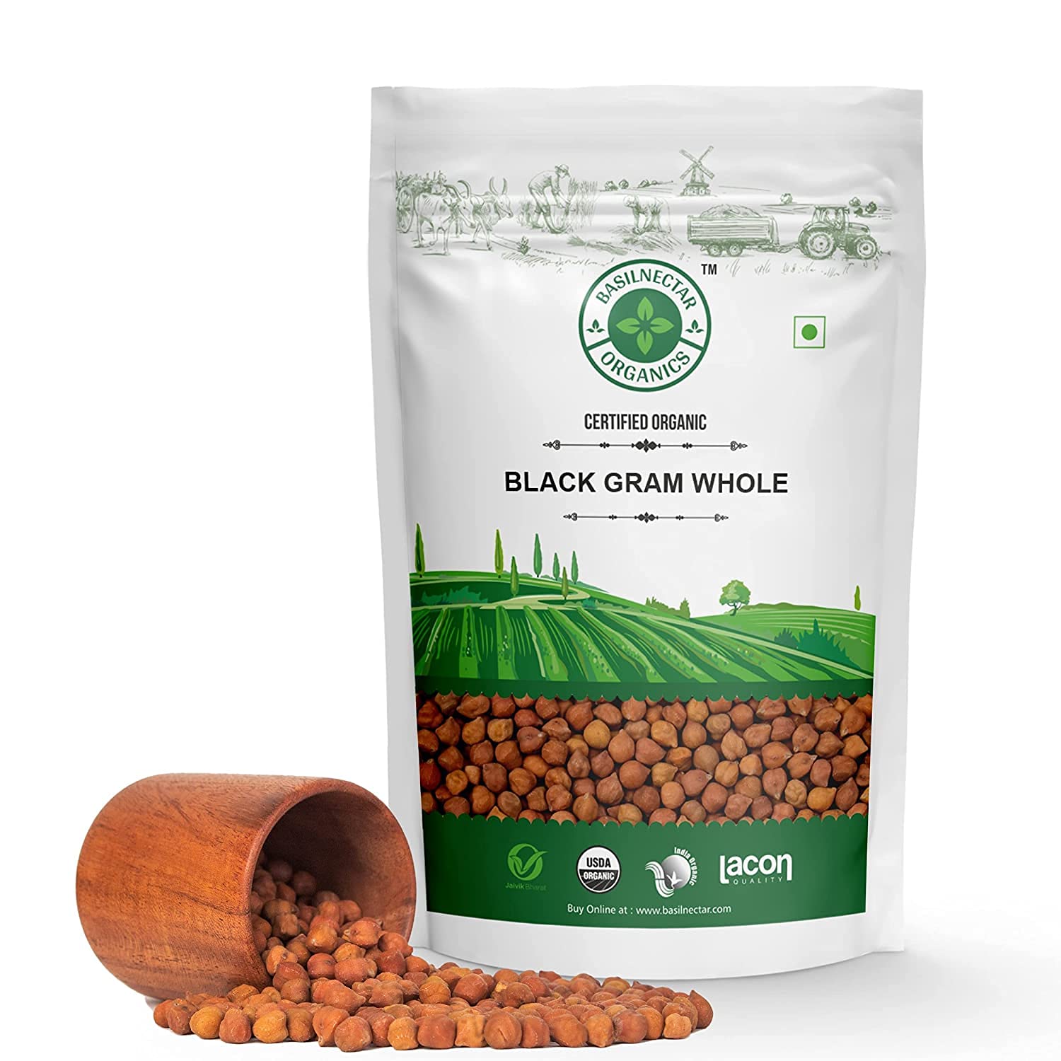 Organic Kala Chana (Bengal Gram Whole) - 100% Certified, Gluten-Free, Non-GMO, No Trans Fat - 3kg (3x1kg) Hygienic Pack - Perfect for Indian Cooking, Salads, and Healthy Snacks
