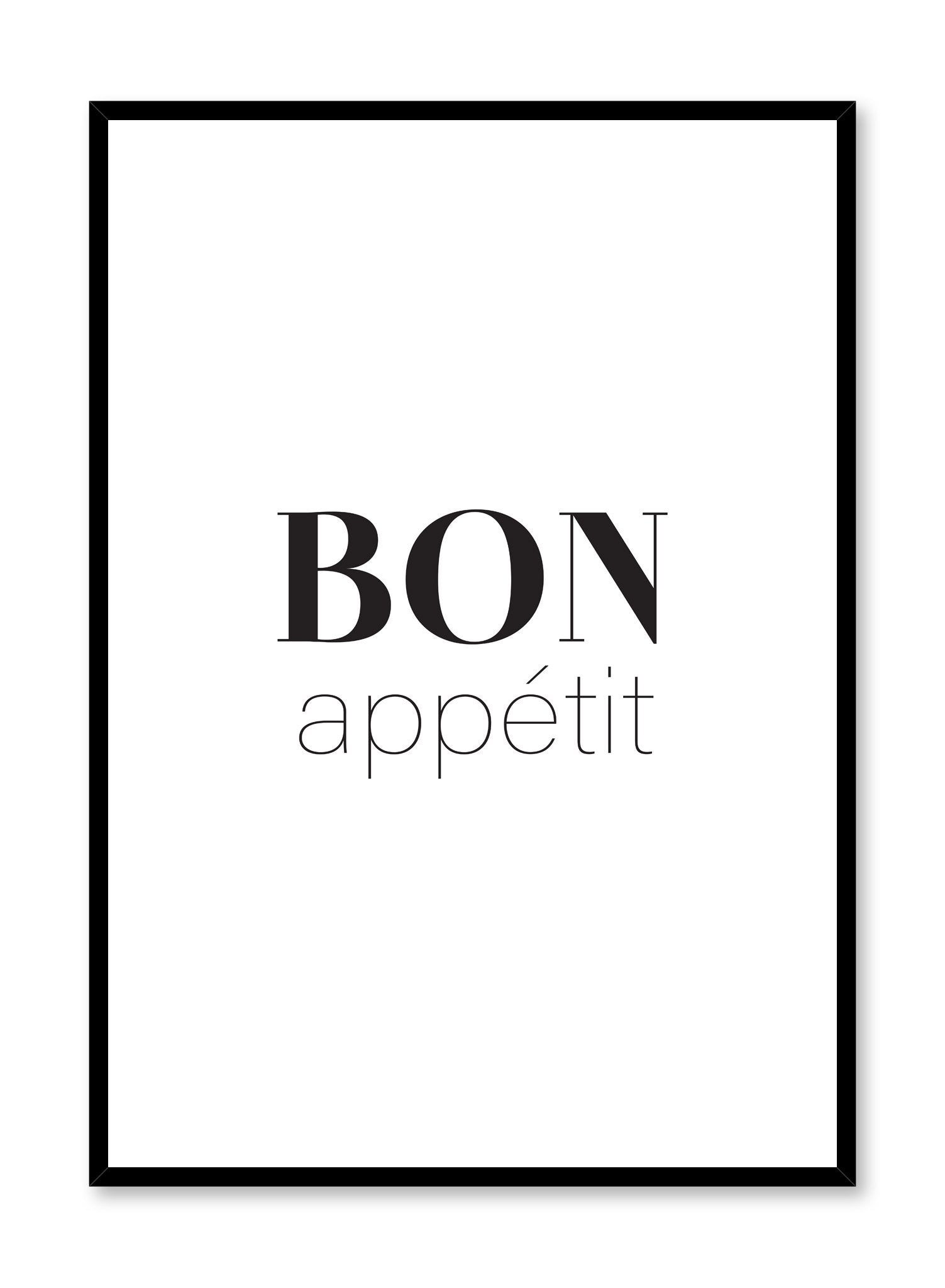 Bon Appétit Poster - French Cuisine Art Print for Kitchen & Dining Room Decor - Perfect for Food Lovers & Restaurant Wall Art