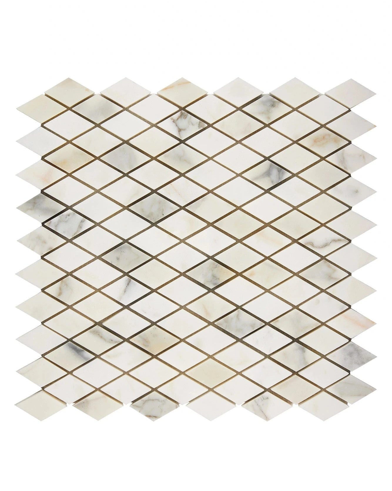 Luxury Calacatta Gold Marble Diamond Mosaic Tile - Premium Backsplash & Bathroom Wall Decor for Modern Home Renovation