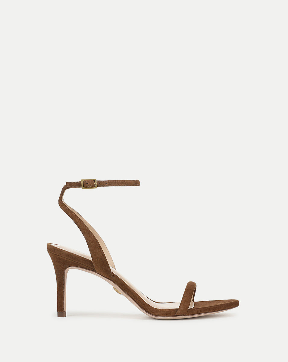 Sylvie Suede Ankle Strap Stiletto Sandals - Women's High Heel Dress Sandals for Party & Evening Wear | Comfortable & Stylish Wedding, Prom, Date Night Shoes