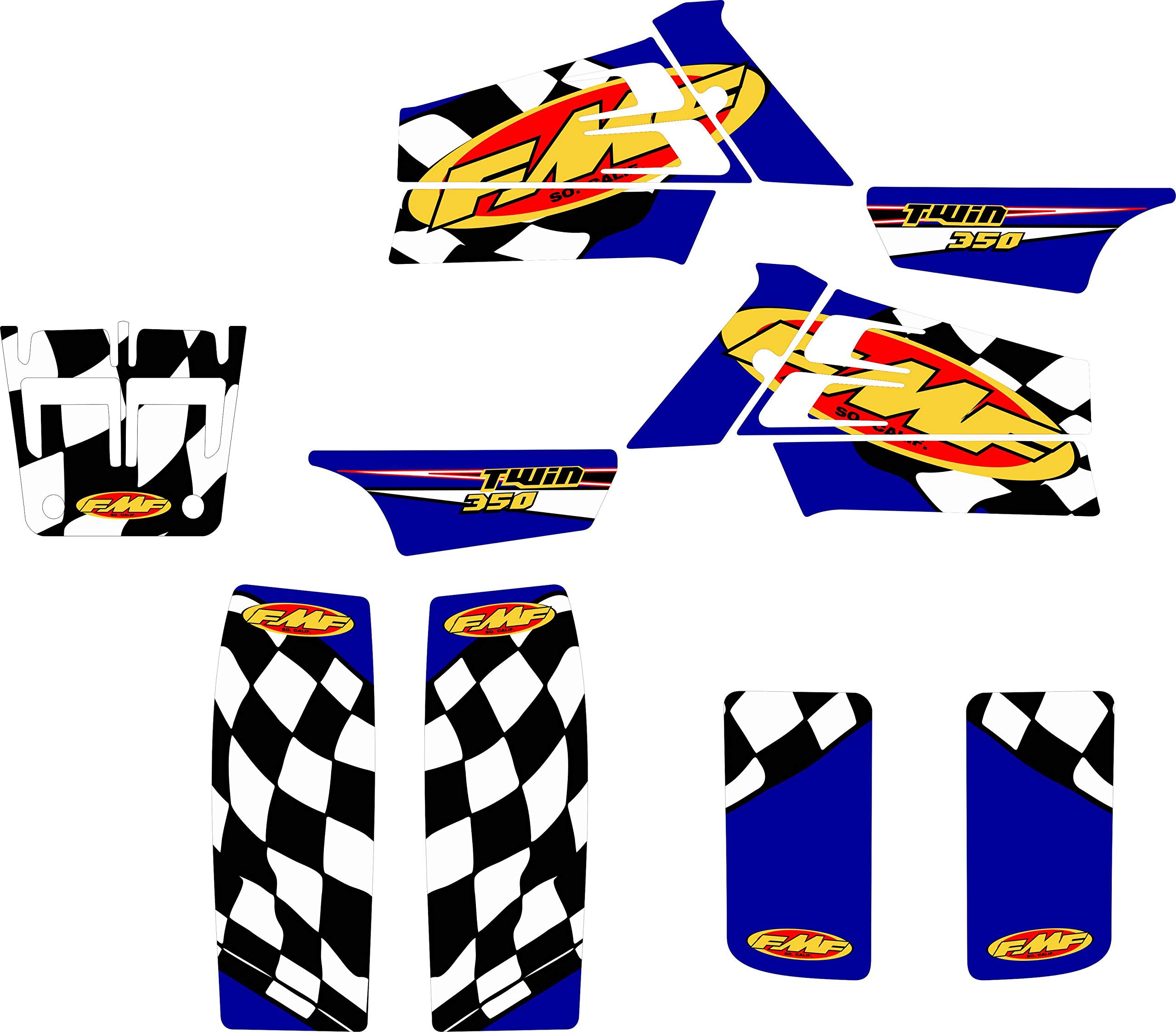 Blue FMF Graphics Kit for Yamaha Banshee 350 ATV - Fenders, Plastics, Decals & Stickers | Off-Road Racing & Trail Riding Accessories