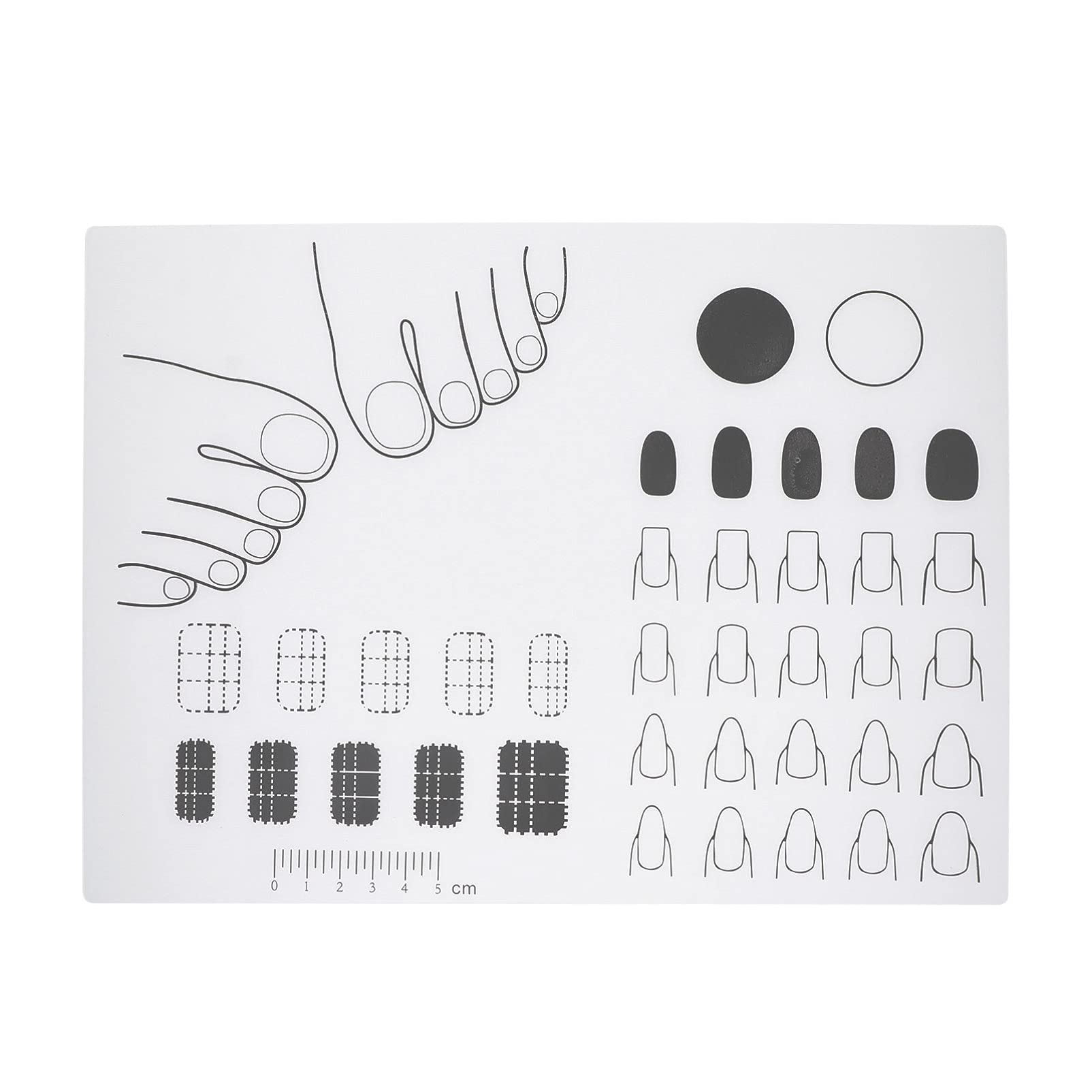 Professional Silicone Manicure Mat for Acrylic Nails - Non-Slip Nail Art Training Pad, Reusable Nail Extension Practice Mat with Stamped Guide - Perfect for Salon, Home DIY Nail Art & Beauty Training