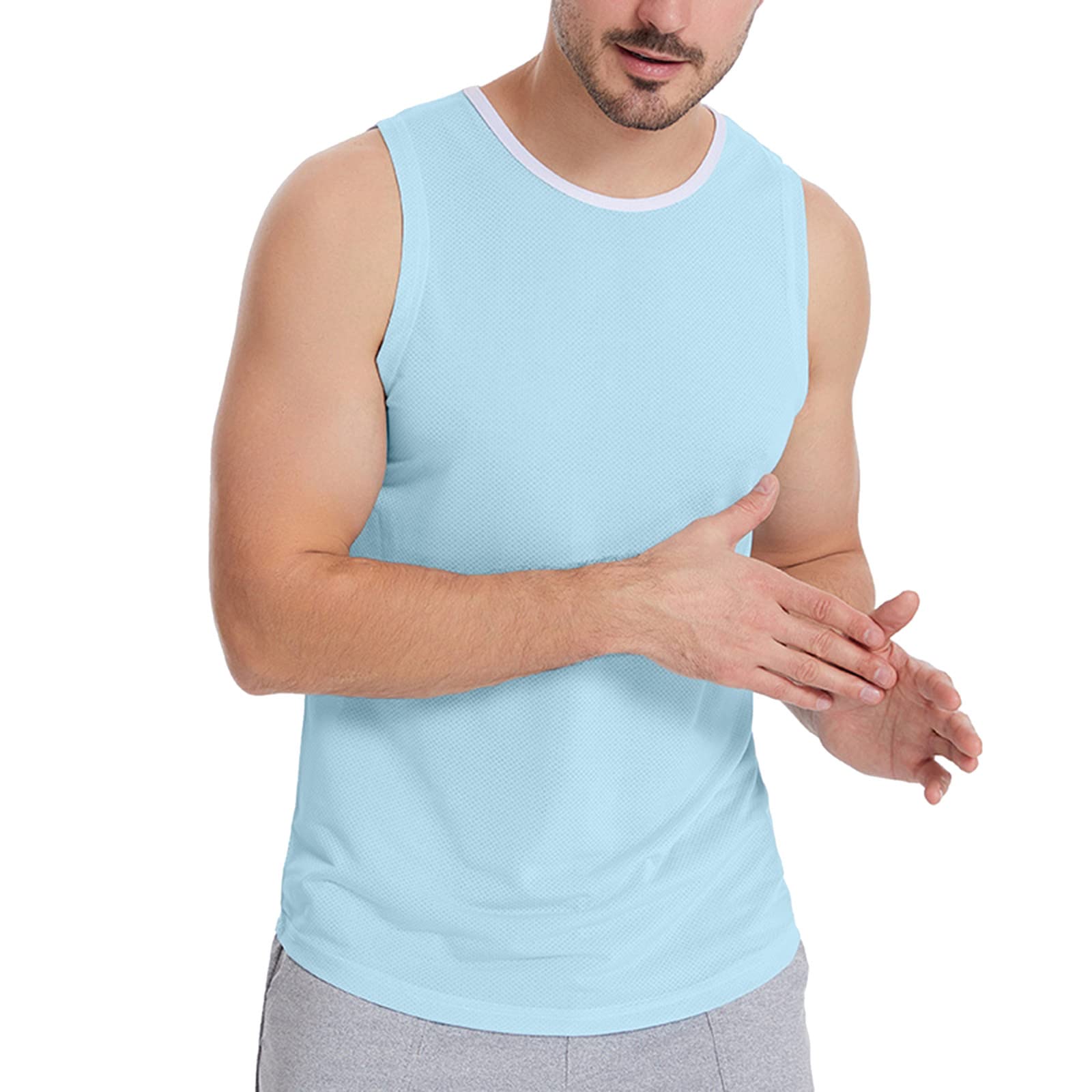 Men's Casual Sleeveless Printed Patchwork Tank Top - Breathable Loose Fit Beach Shirt for Spring & Summer | Perfect for Outdoor Activities, Sports, and Vacation Wear