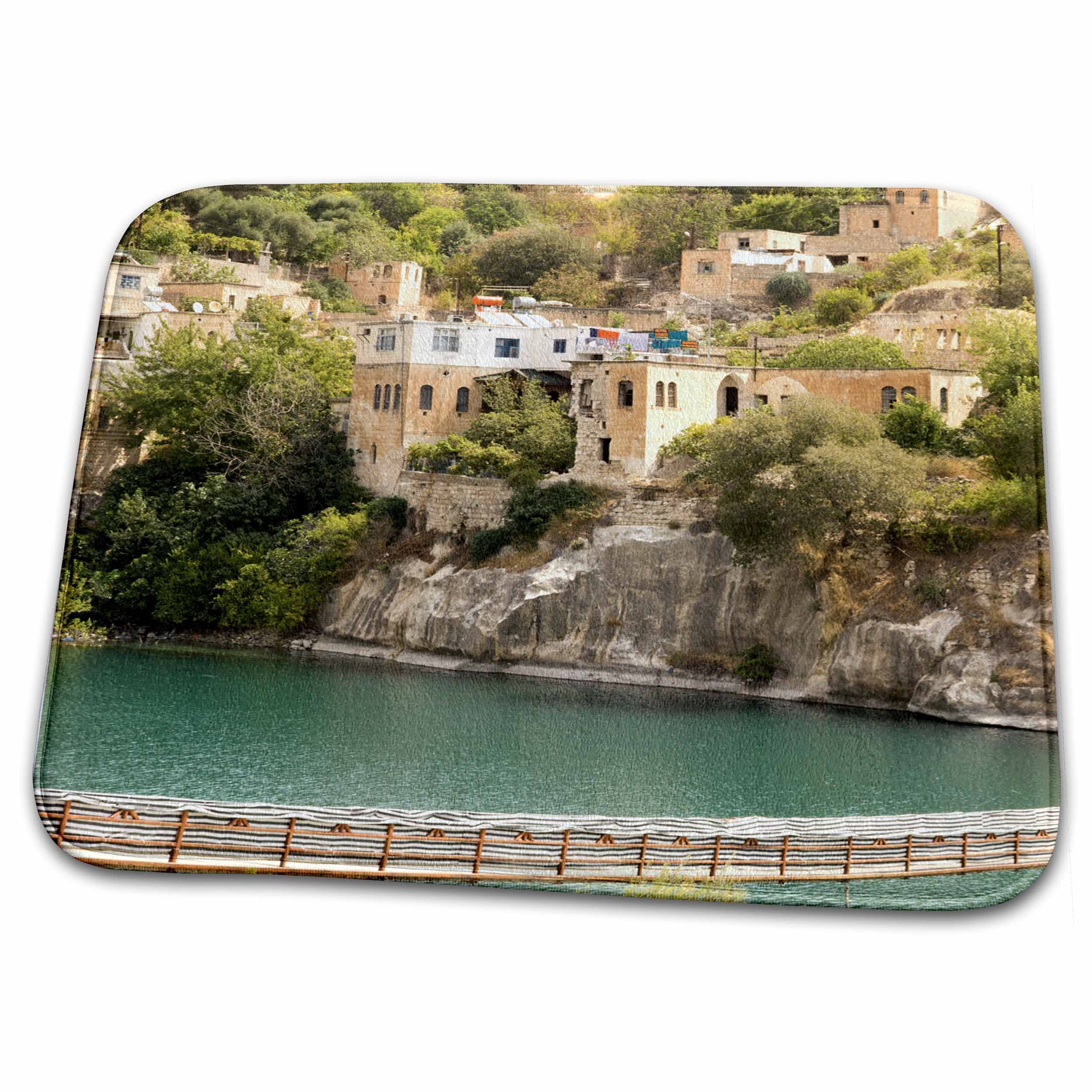3D Rose Turkey Halfeti Euphrates River East Bank Dish Drying Mats - Absorbent Kitchen Towels for Dishes, Utensils & Counter Protection - DDM-248039-1 - Perfect for Modern Kitchens & Dish Racks